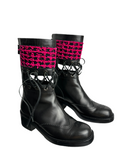 Chanel short boots black and fushia - size 37