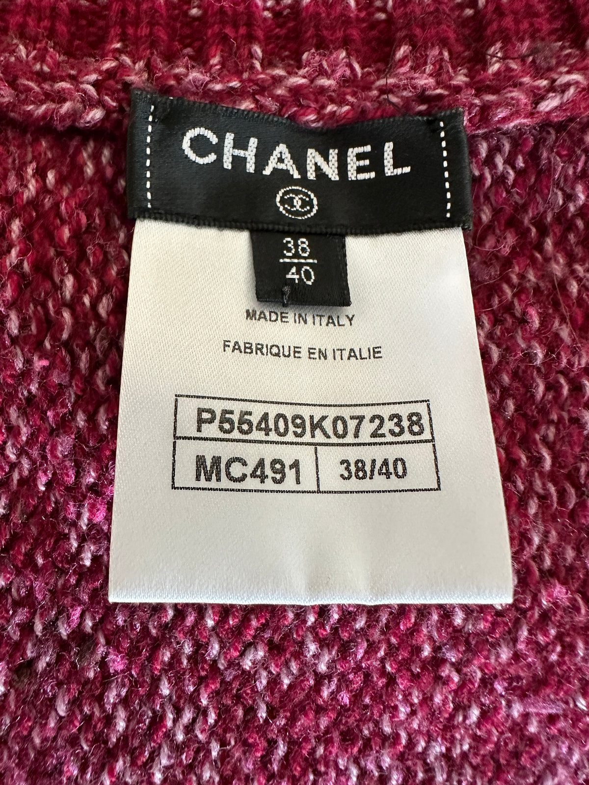 Chanel burgundy stole sweater - size 38/40