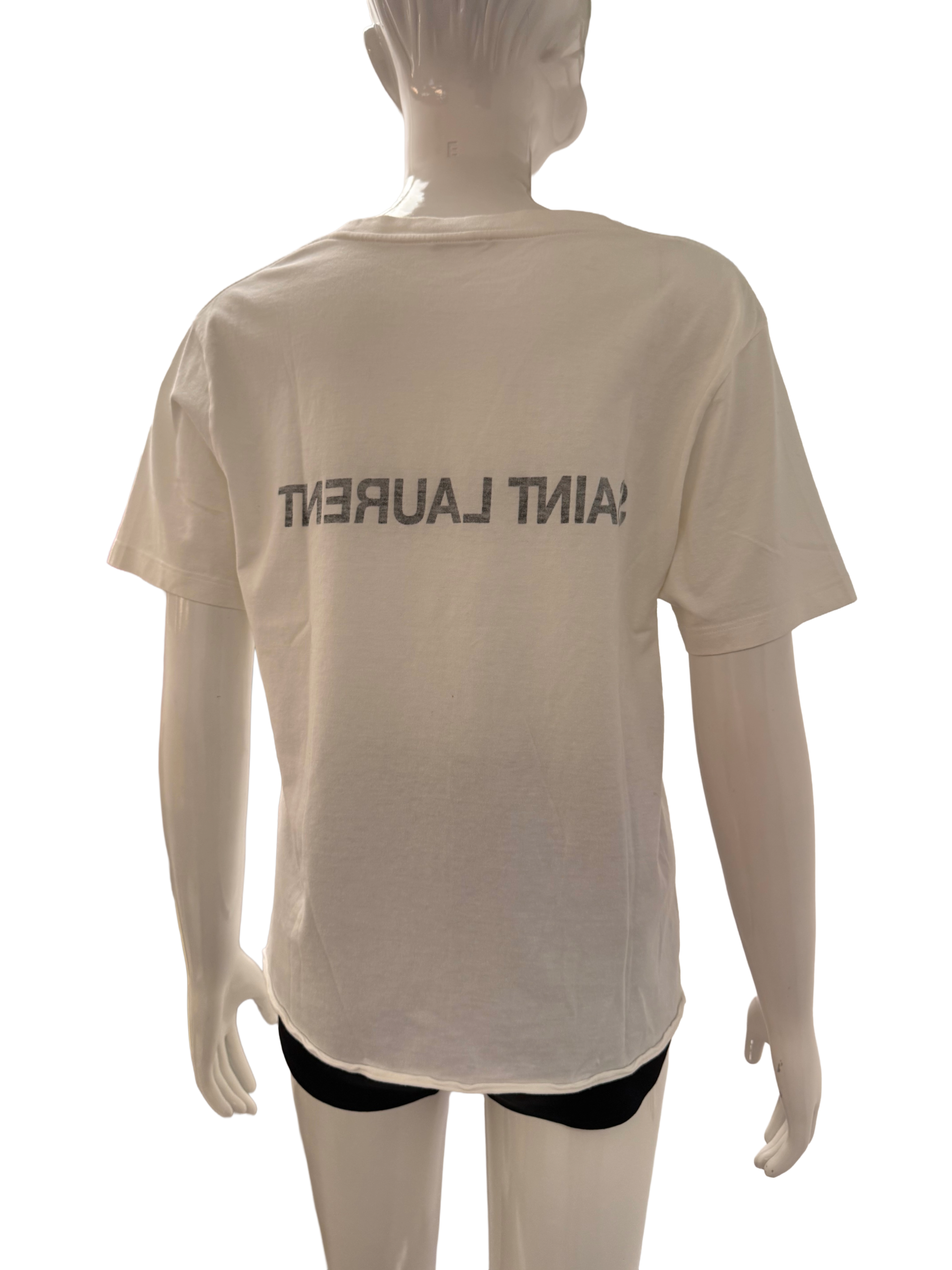 Saint Laurent white logo t-shirt - size L