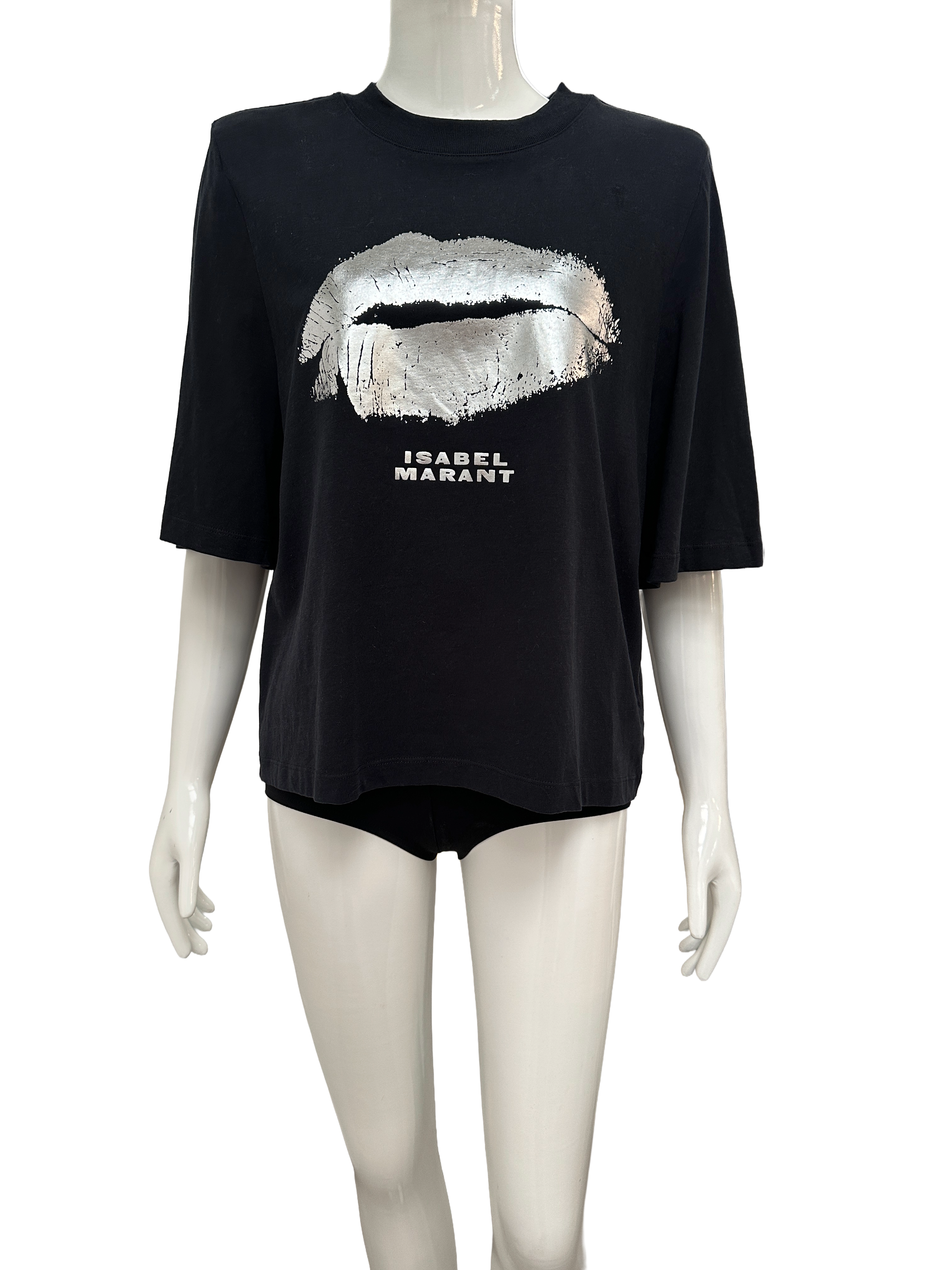 Isabel Marant black lips print tee shirt - size 36
