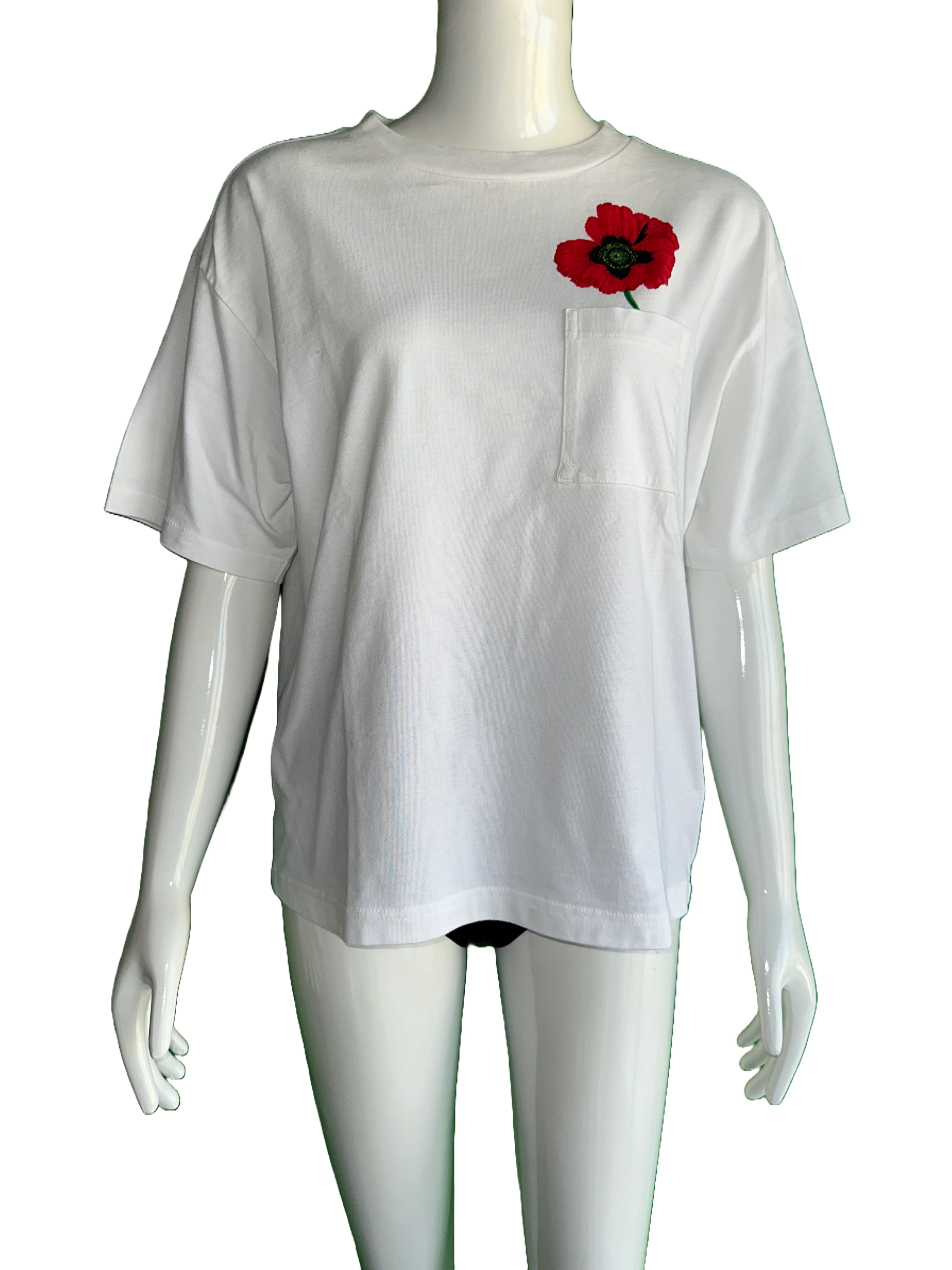 Kenzo white tee shirt with poppy - size 34