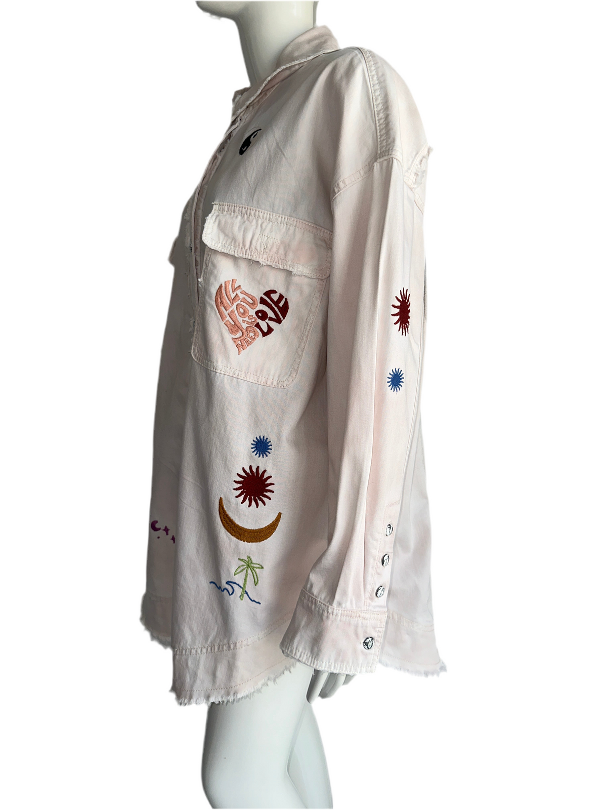 We the free white jacket with multi-pattern - size 40