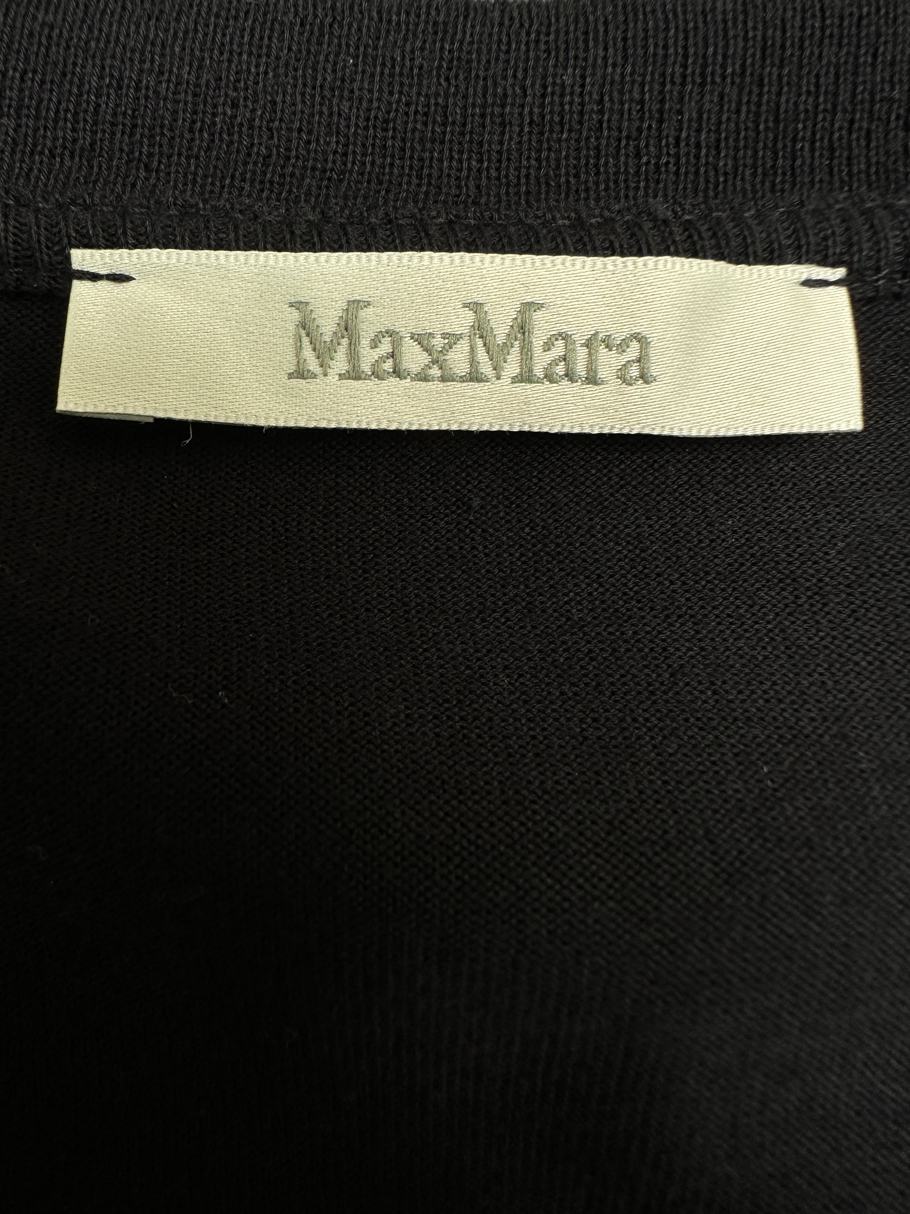 Max Mara navy & white striped cotton long sleeve top - size M
