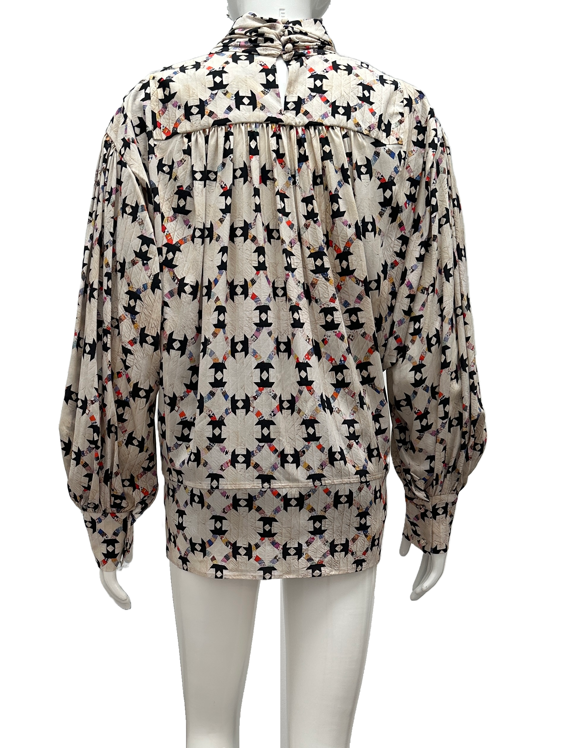 Isabel Marant cream blouse with multicolor pattern - size 38
