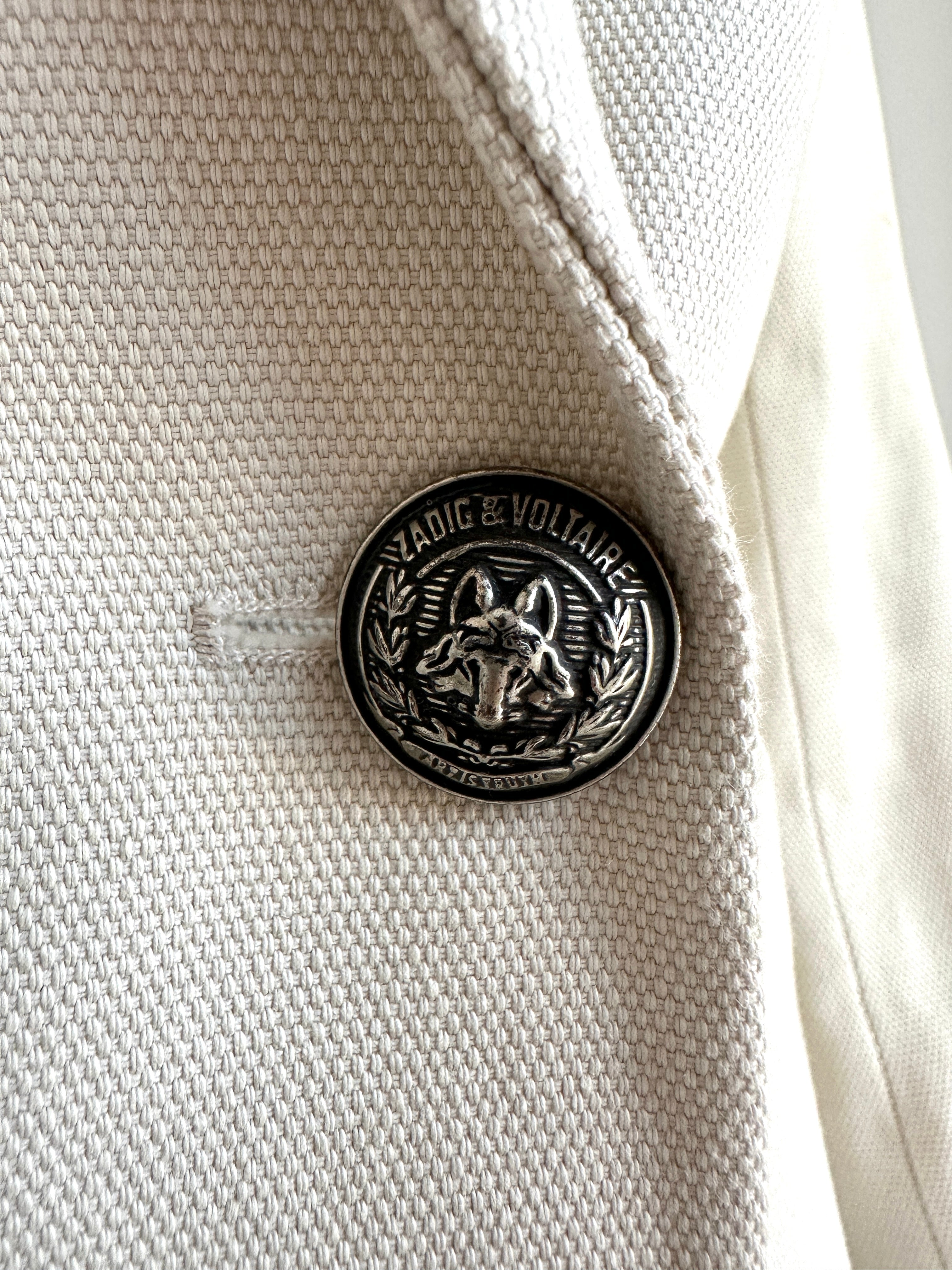 Zadig&Voltaire cream volcan jacket - size 34