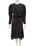 Iro black gathered midi dress - size 36