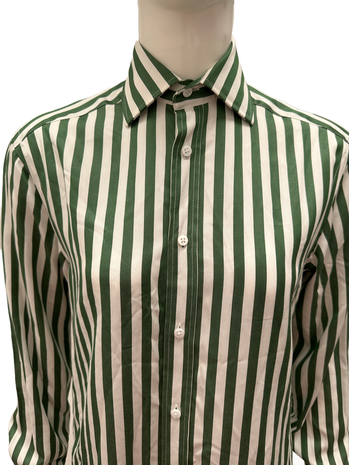 WNU white and green striped shirt - size 34