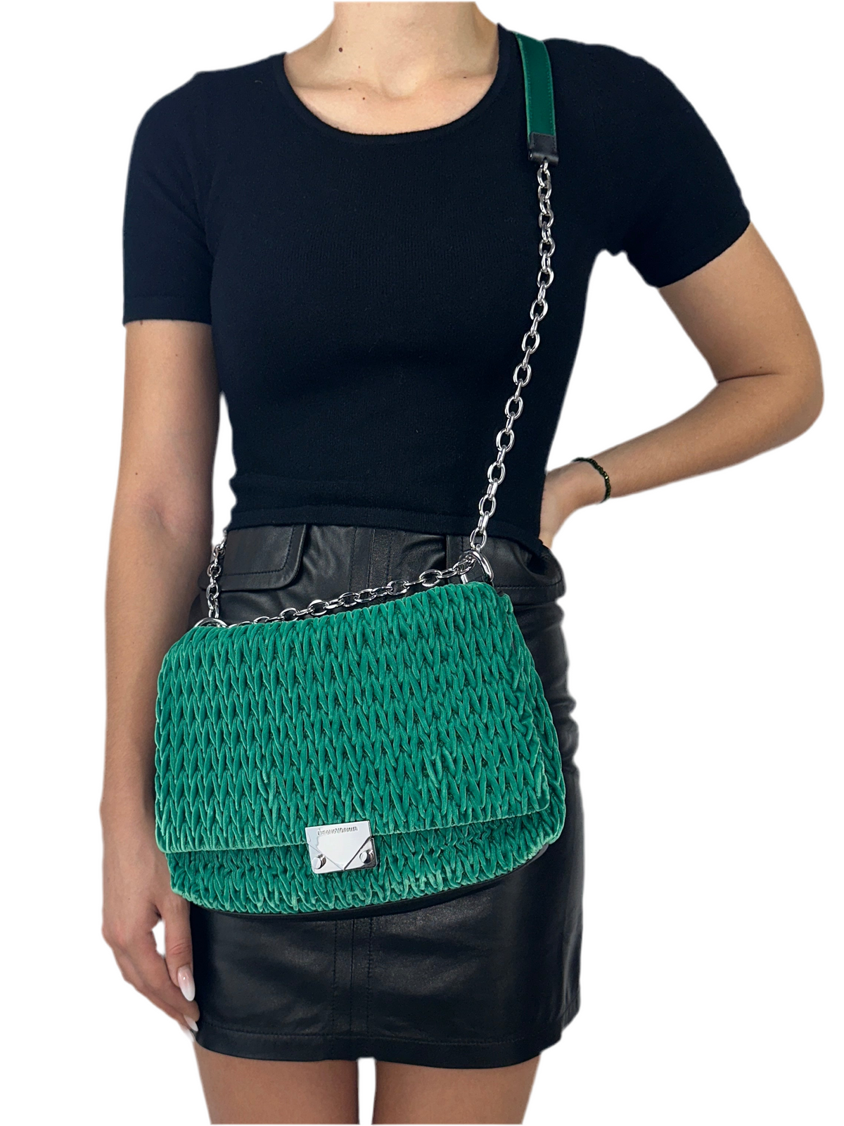 Emporio Armani woman cross-body bag Dove green