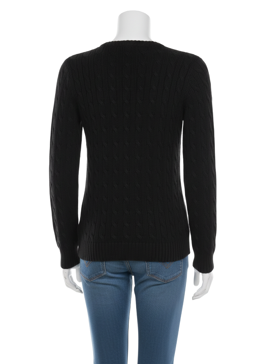 Ralph Lauren Sport black cable knit sweater - size M