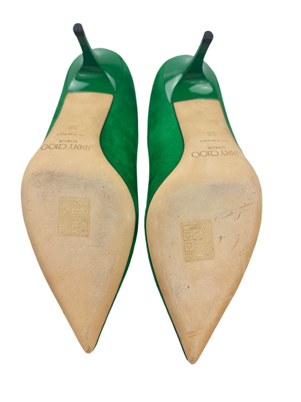 Jimmy Choo Aurora pumps in green patente suede - size 36