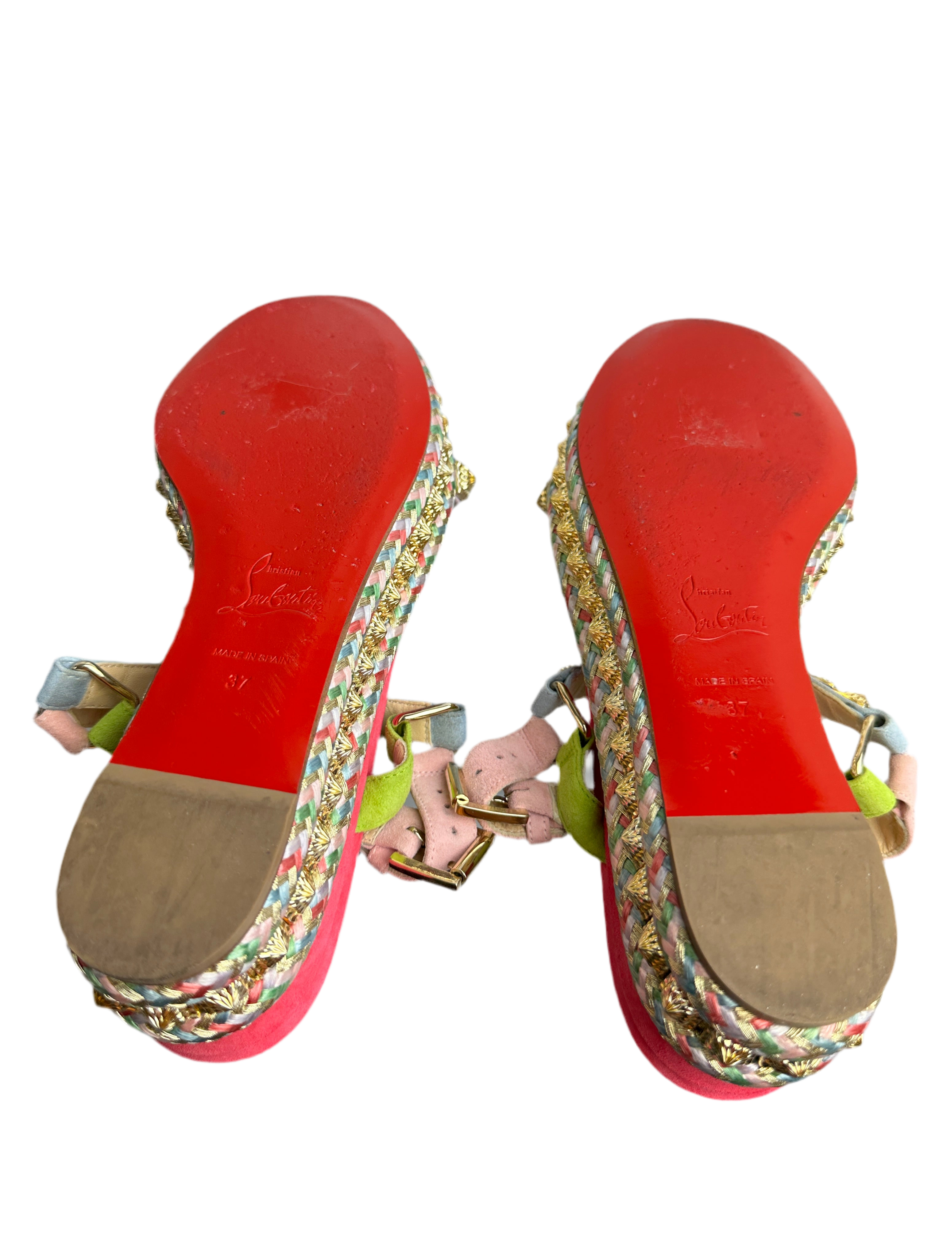 Louboutin Pyraclou 60 suede - size 37