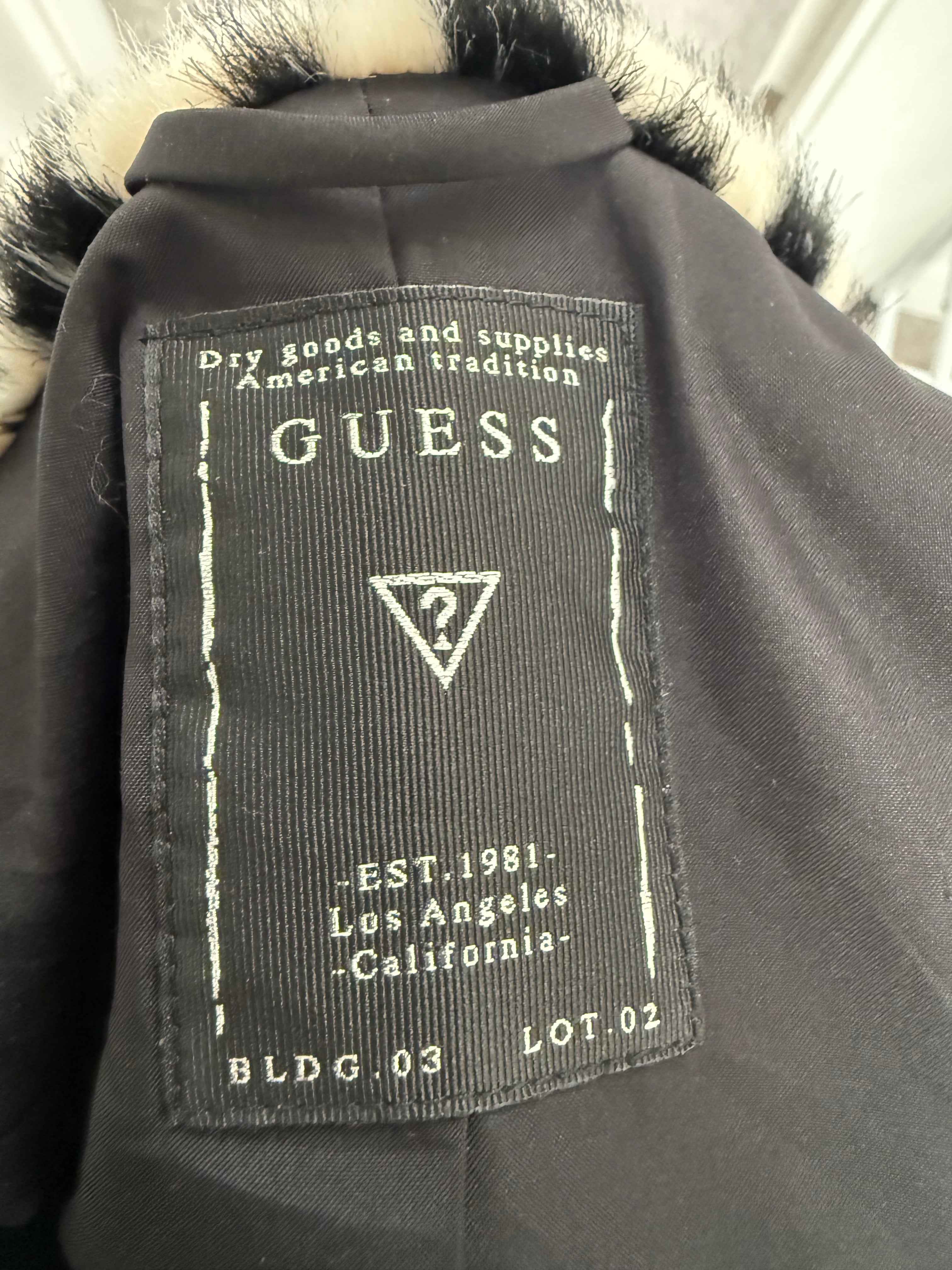 Guess leopard print faux fur coat - size 38
