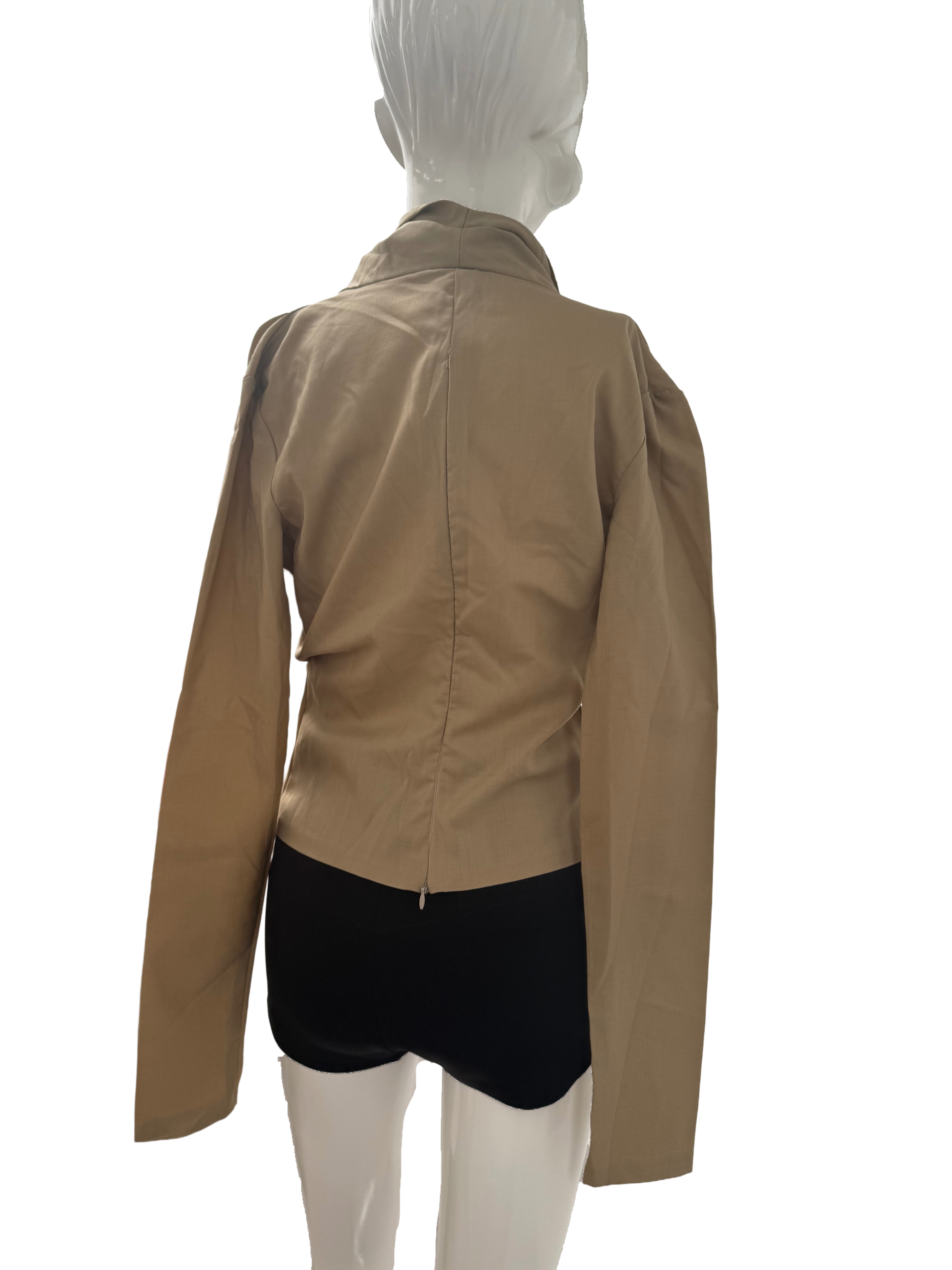 AWAKE Mode draped wool sculptural top - size 38
