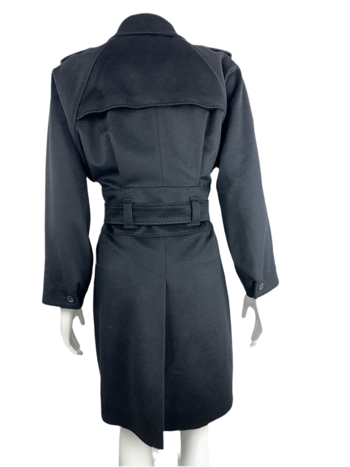 Hugo Boss long black belted coat - size 34