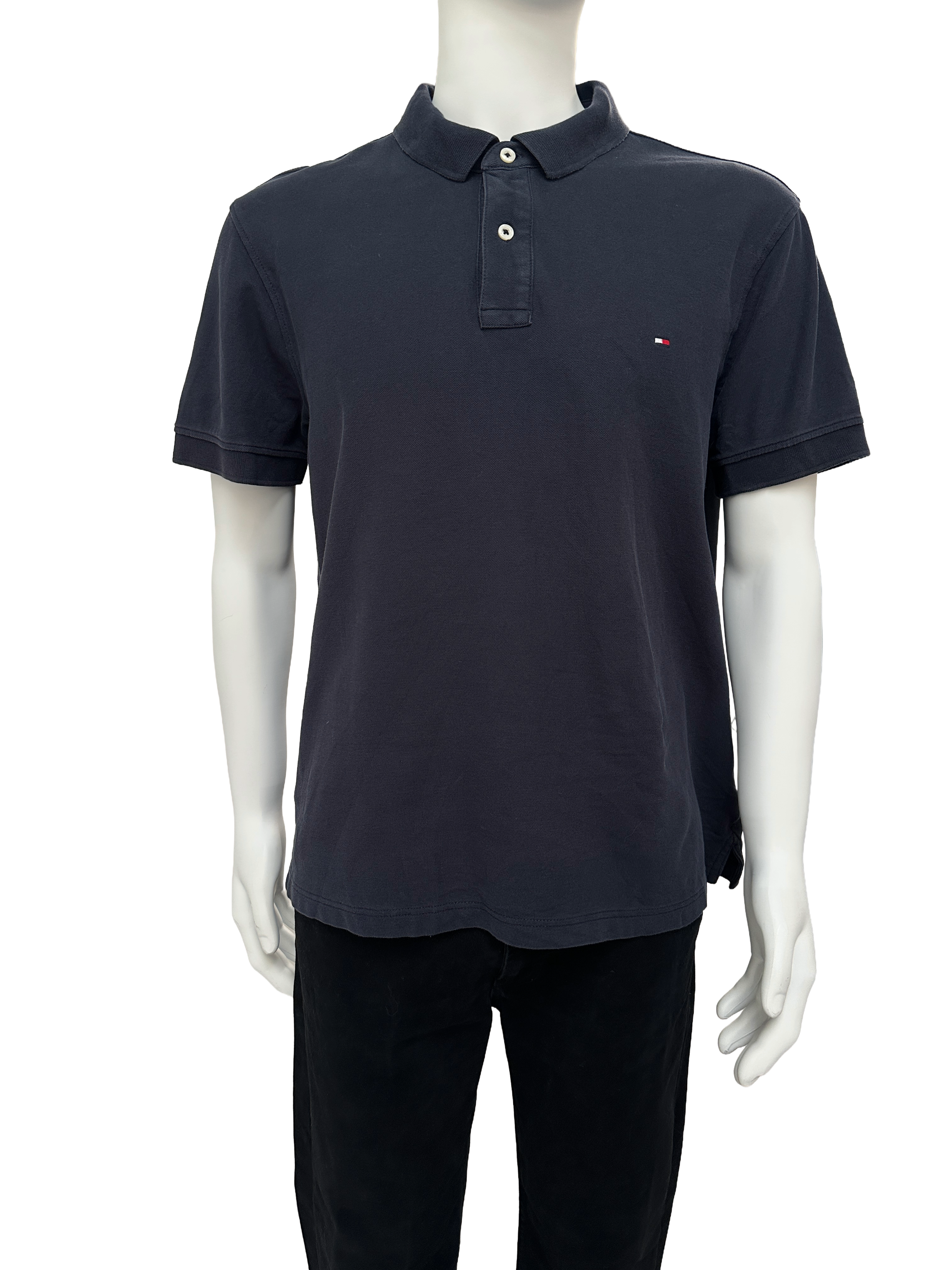 Tommy Hilfiger navy premium pique slim fit polo - size XXL