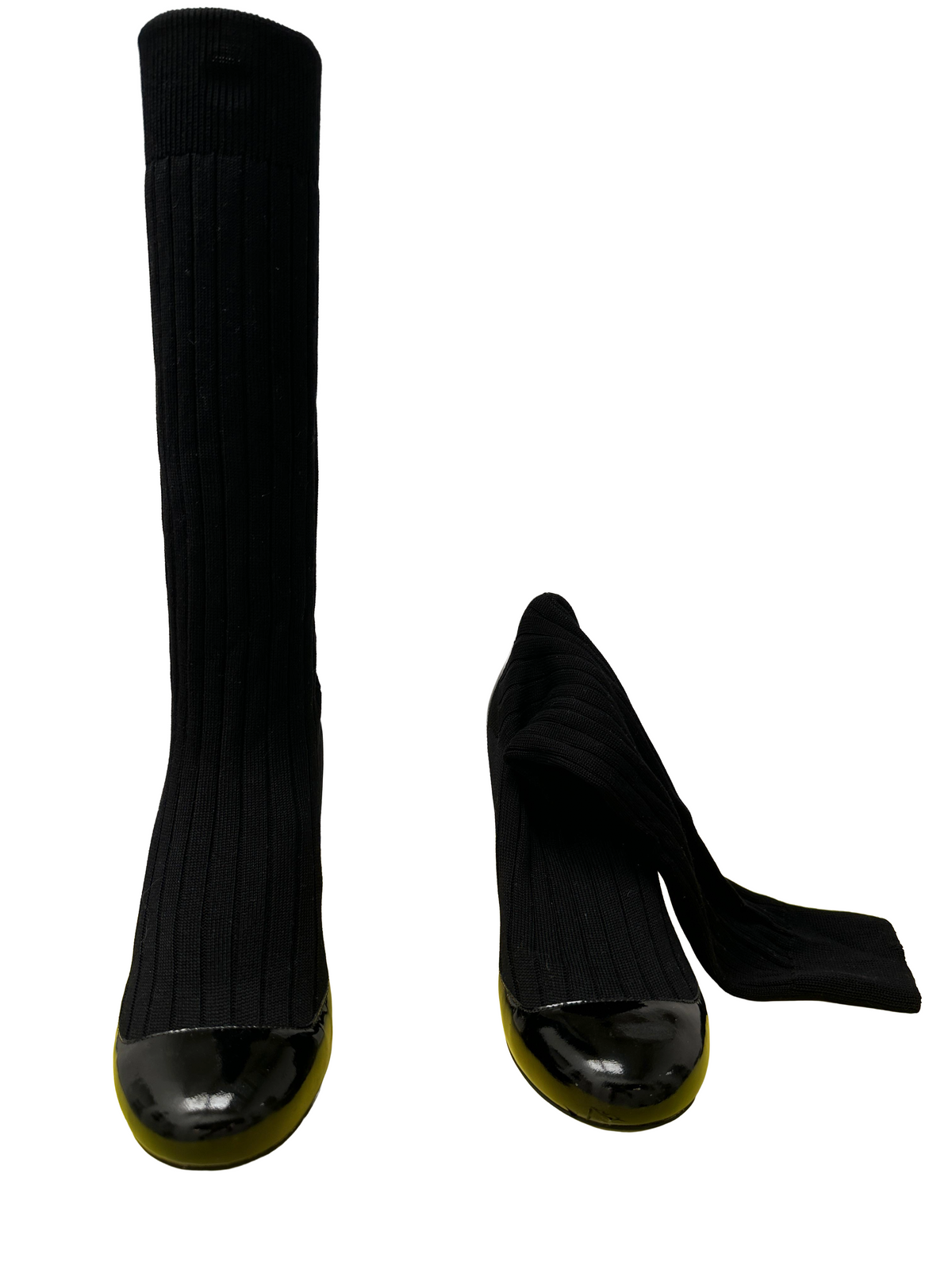Chanel patent knit sock boots - size 39