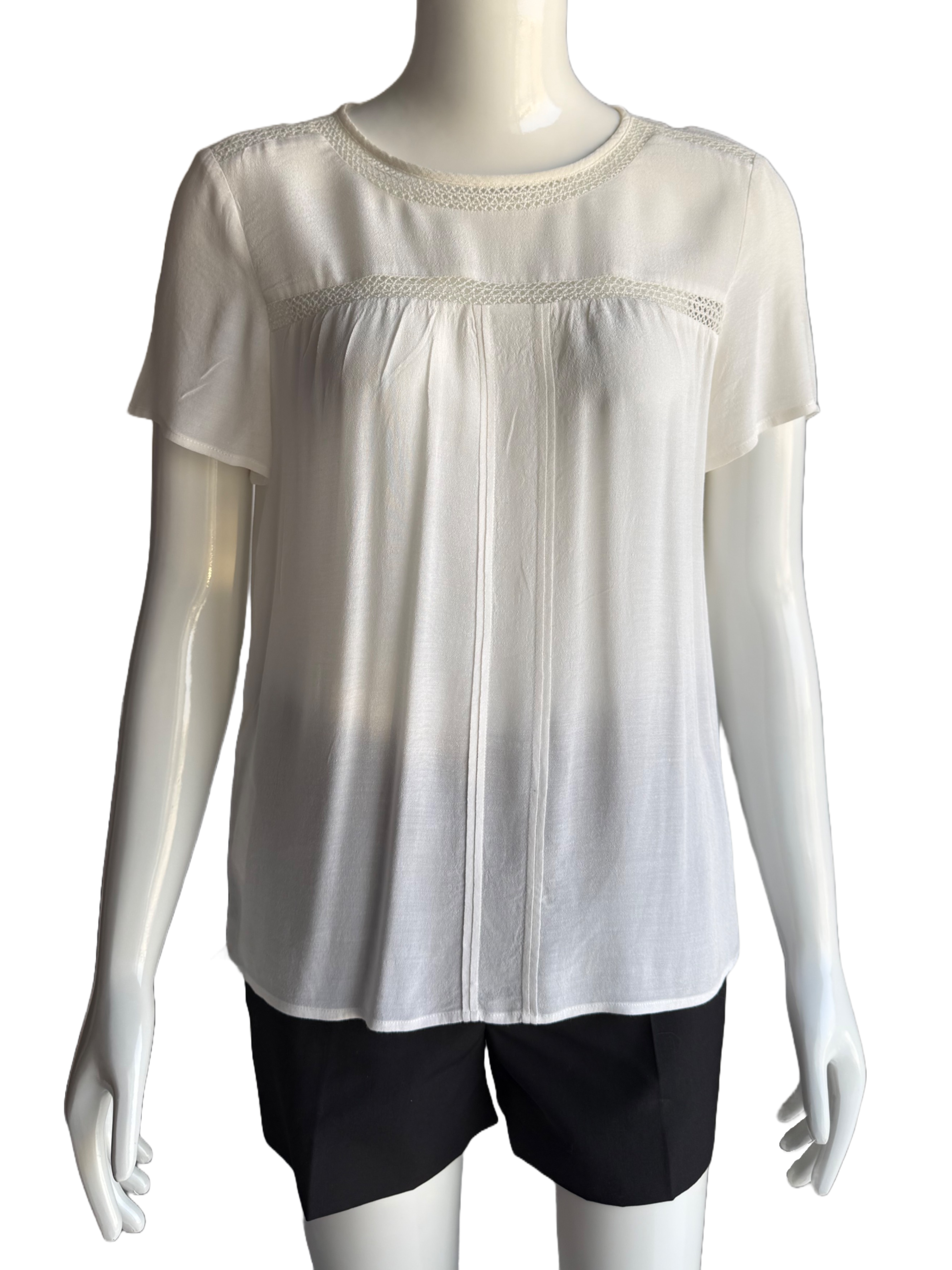 Comptoir des cotonniers white round-neck top - size 36