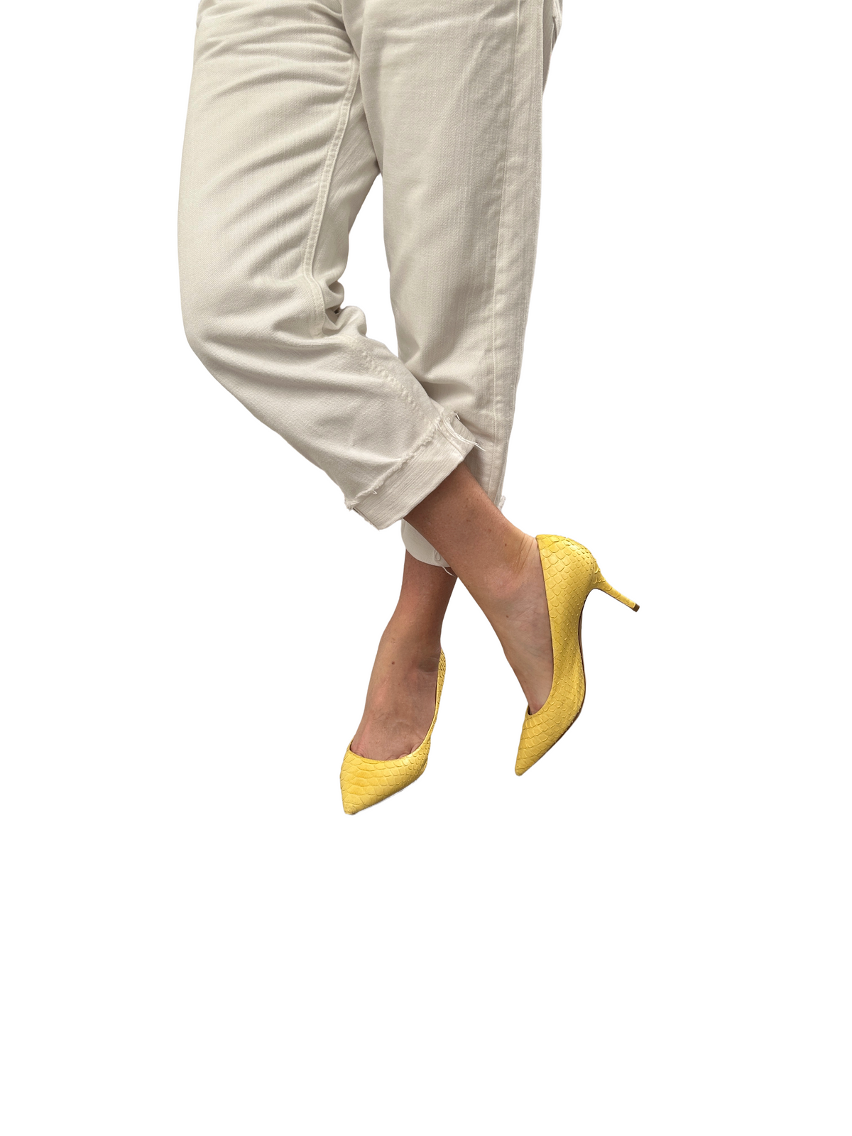 Salvatore Ferragamo yellow python susi pumps - size 37.5