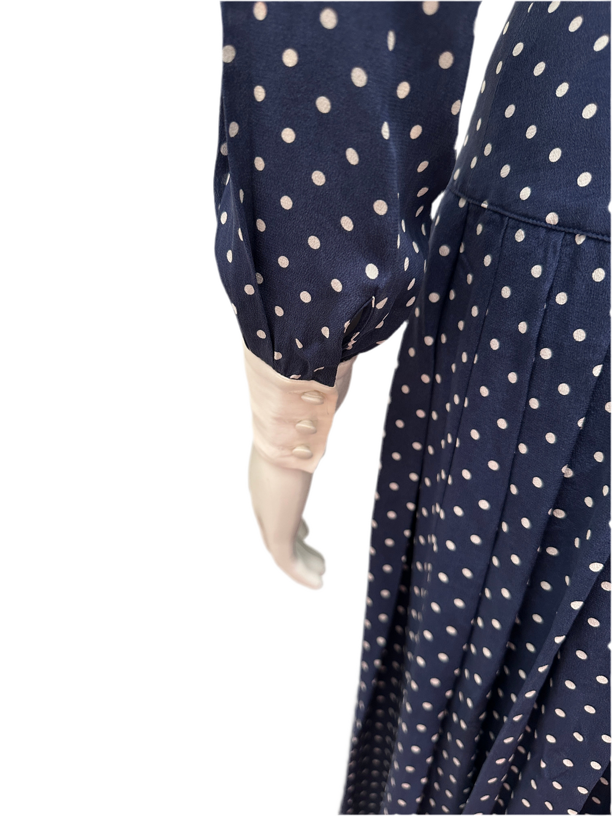 Alessandra Rich blue dress with white polka dots - size 38
