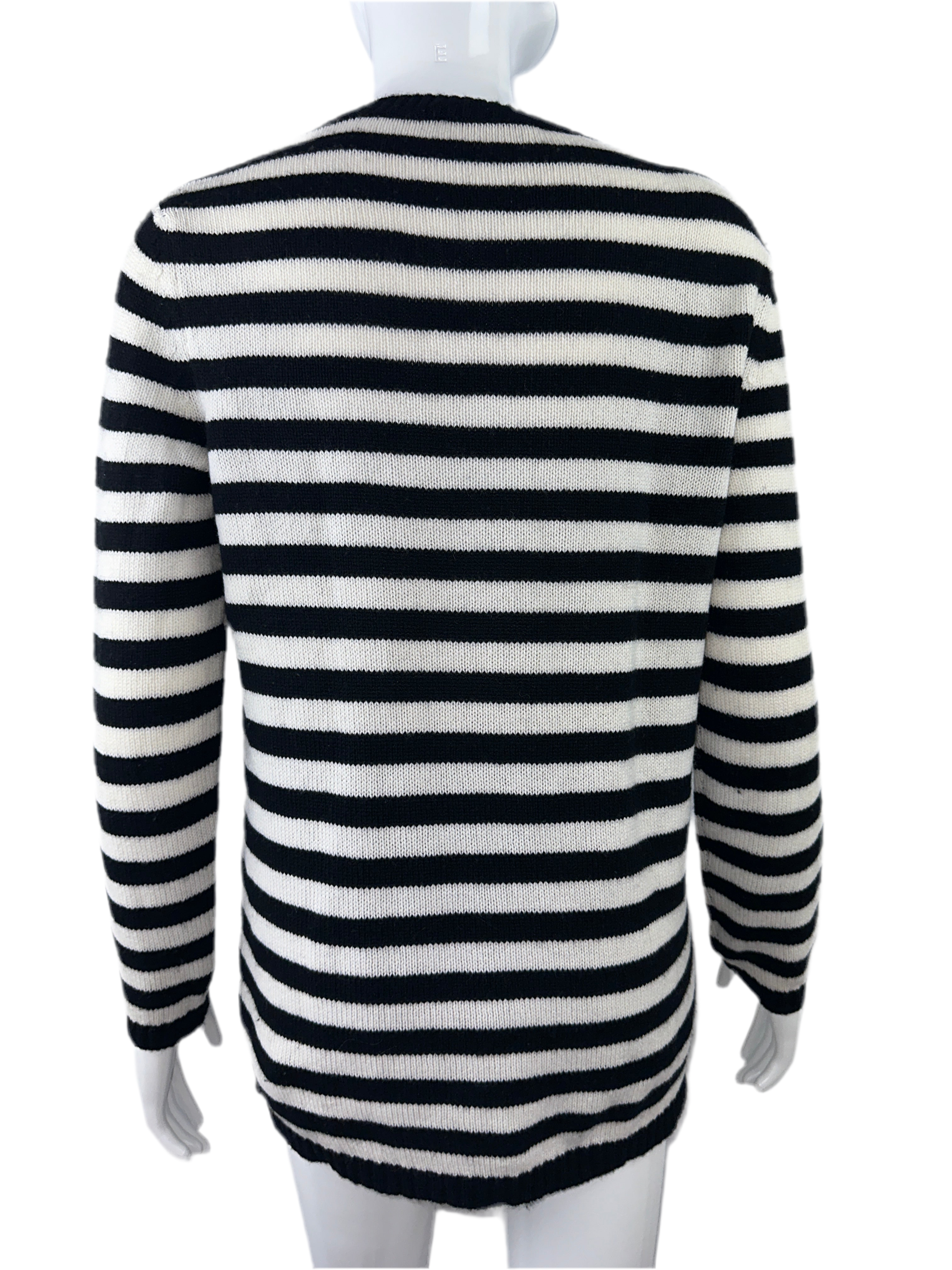Dior black and white striped sweater with dragon on front - size 34