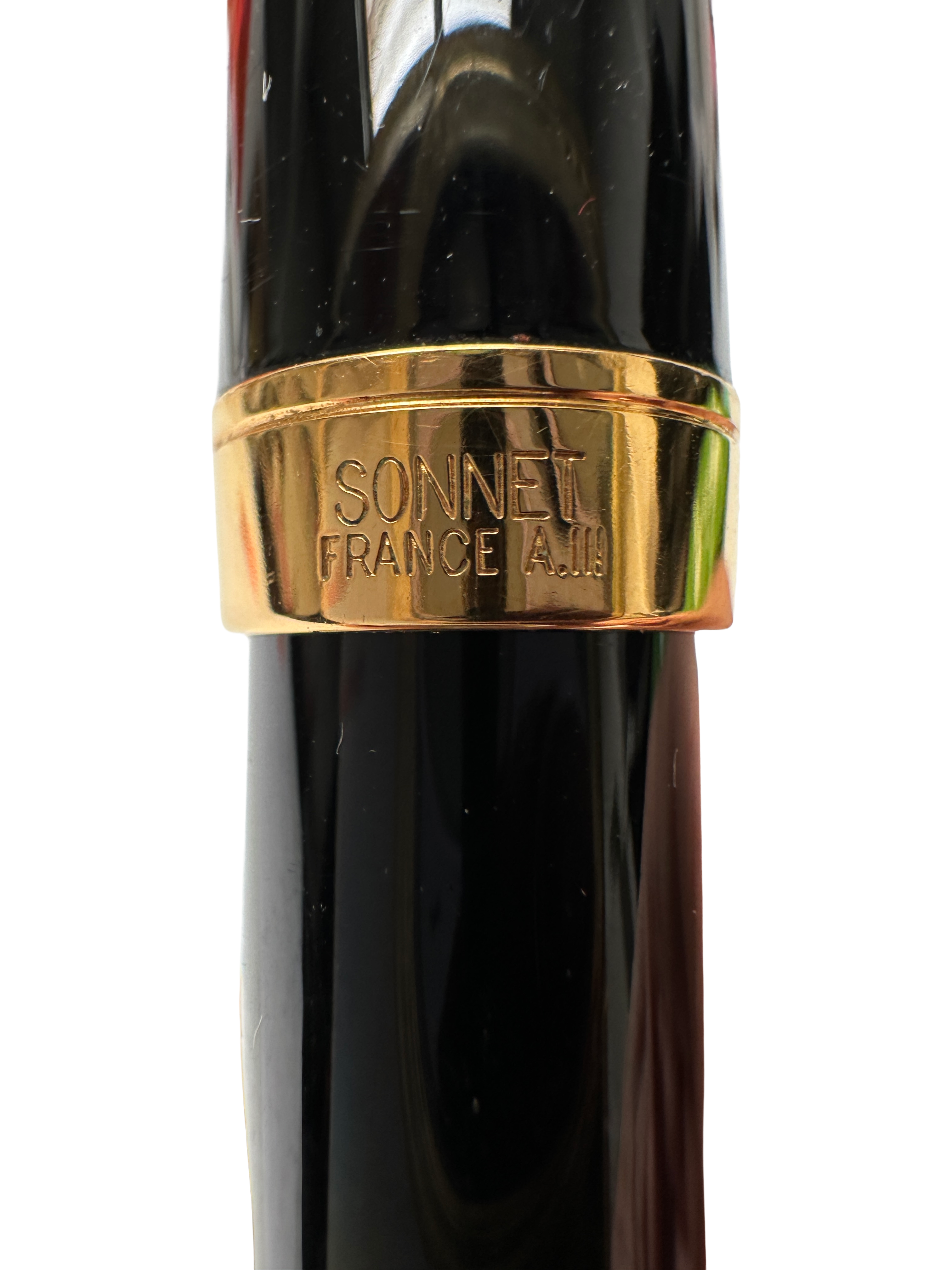 Parker Sonnet fountain pen, black lacquer with gold trim