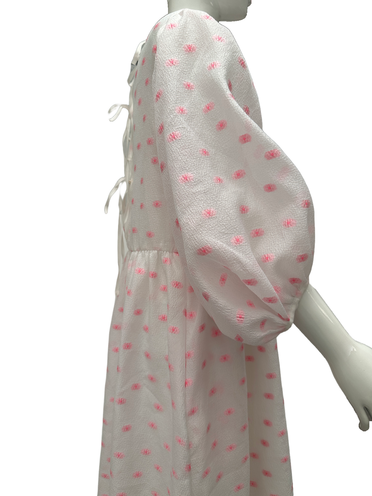 Cecilie Bahnsen Karmen white dress with pink flowers - size 38