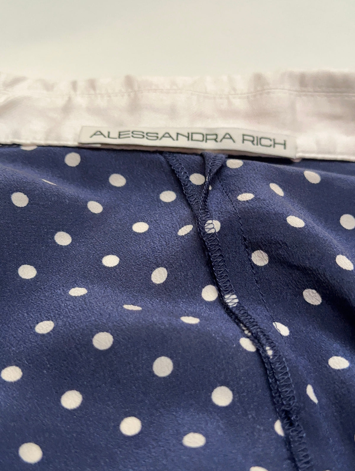 Alessandra Rich blue dress with white polka dots - size 38