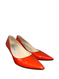 Jimmy Choo orange patent point toe pump heels shoes - size 36