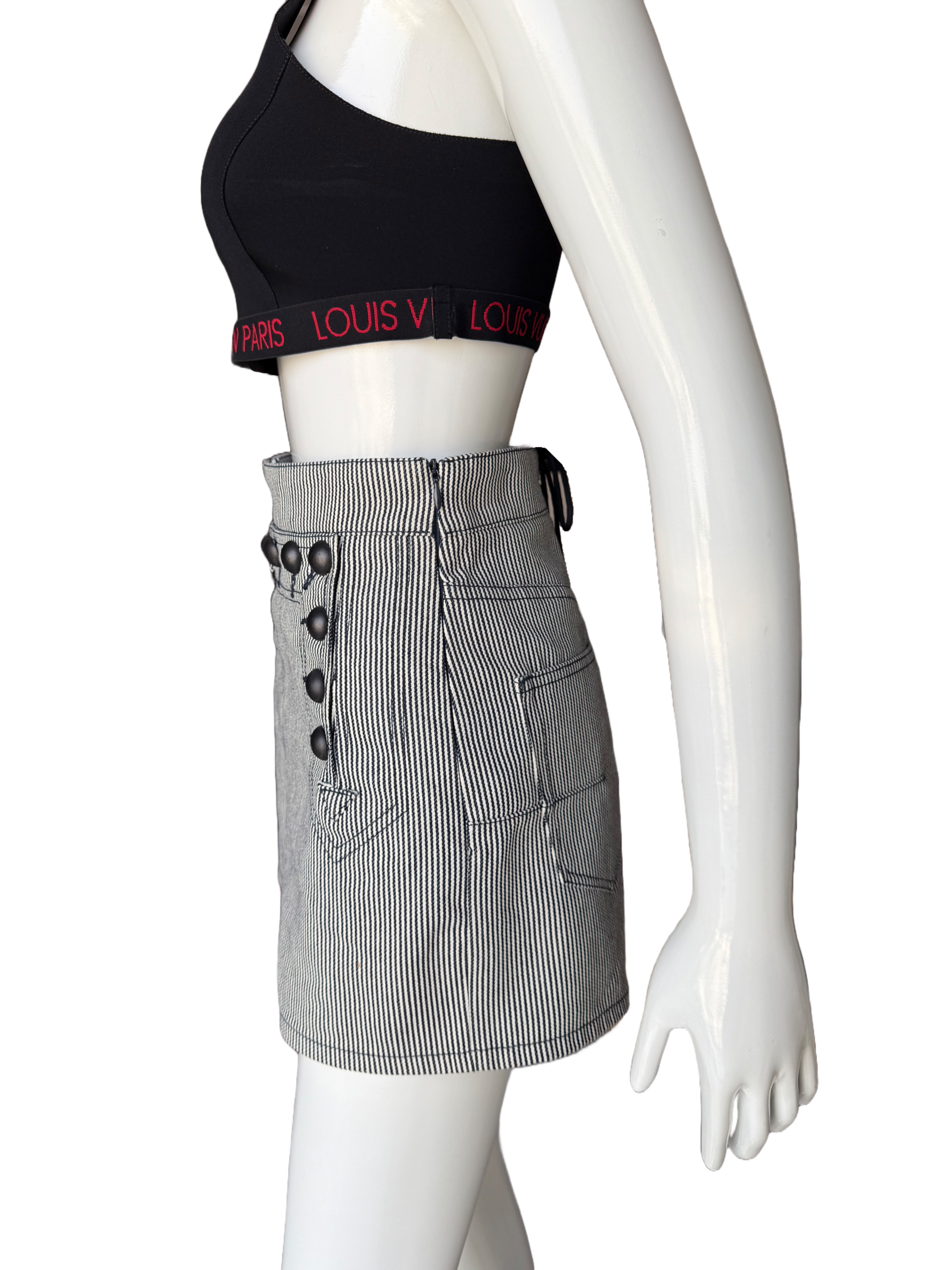 Dior black and white striped denim shorts - size 34