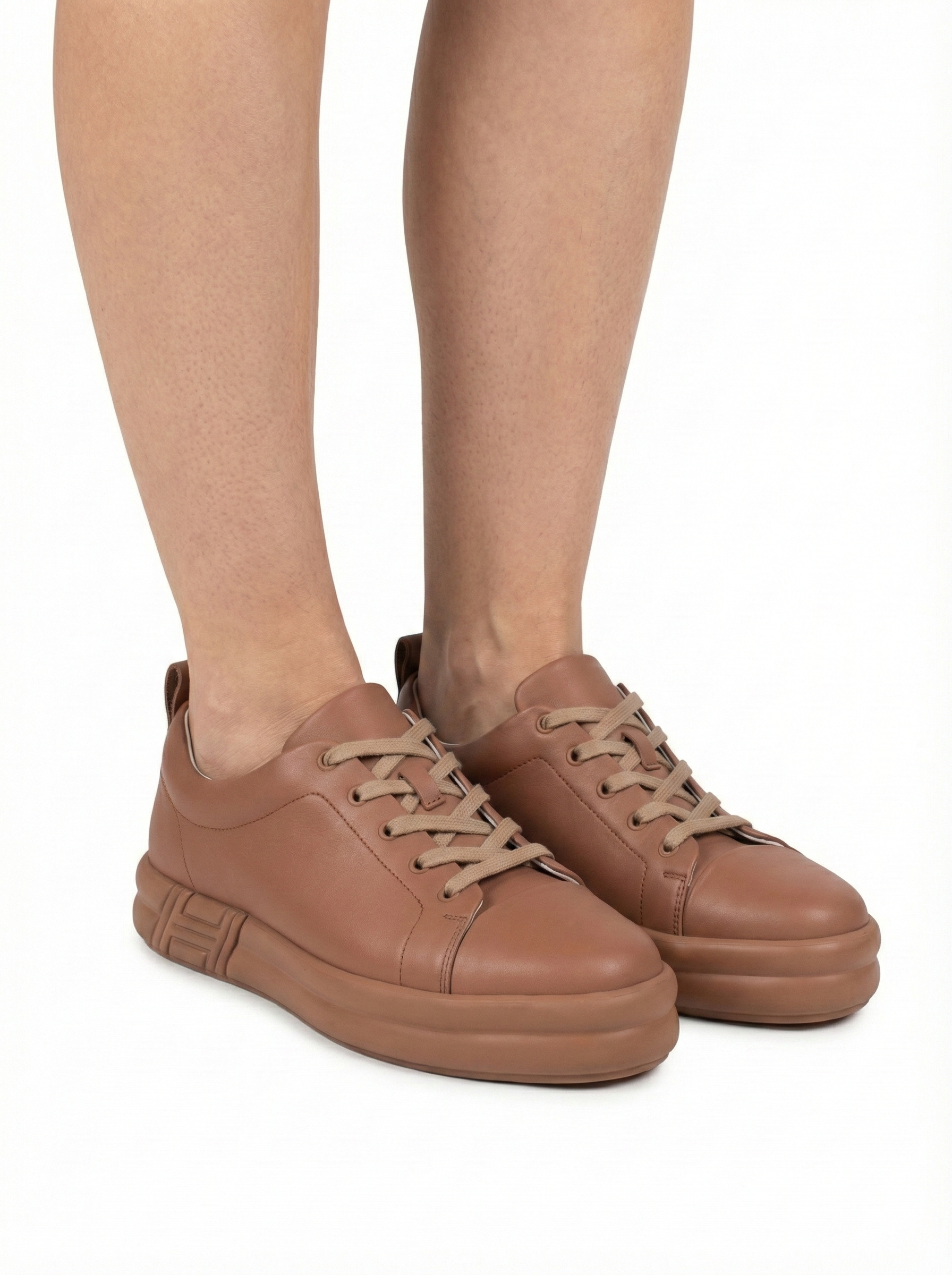 Hermes day sneakers nude leather - size 39.5