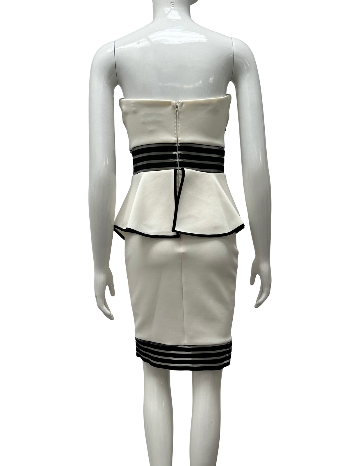 Lipsy white and black stuctured dress - size 36