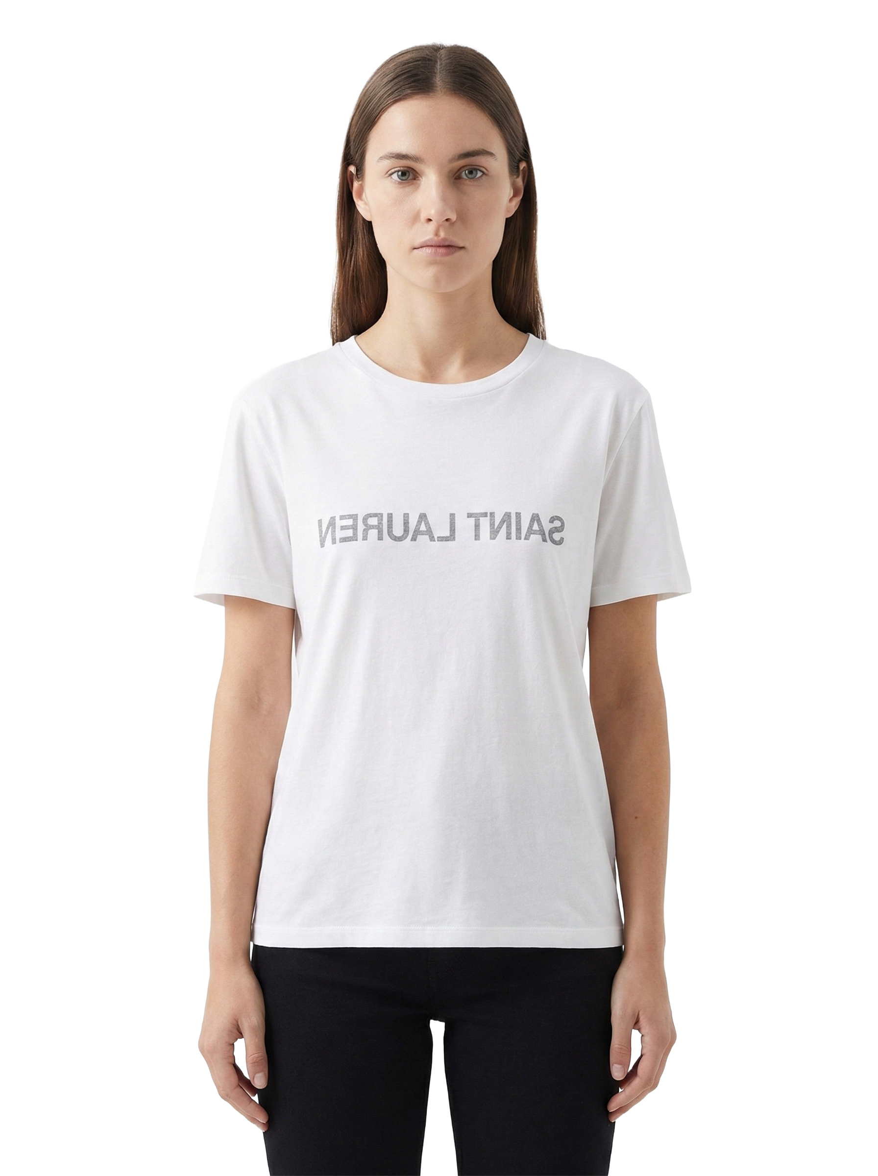 Saint Laurent white logo t-shirt - size L