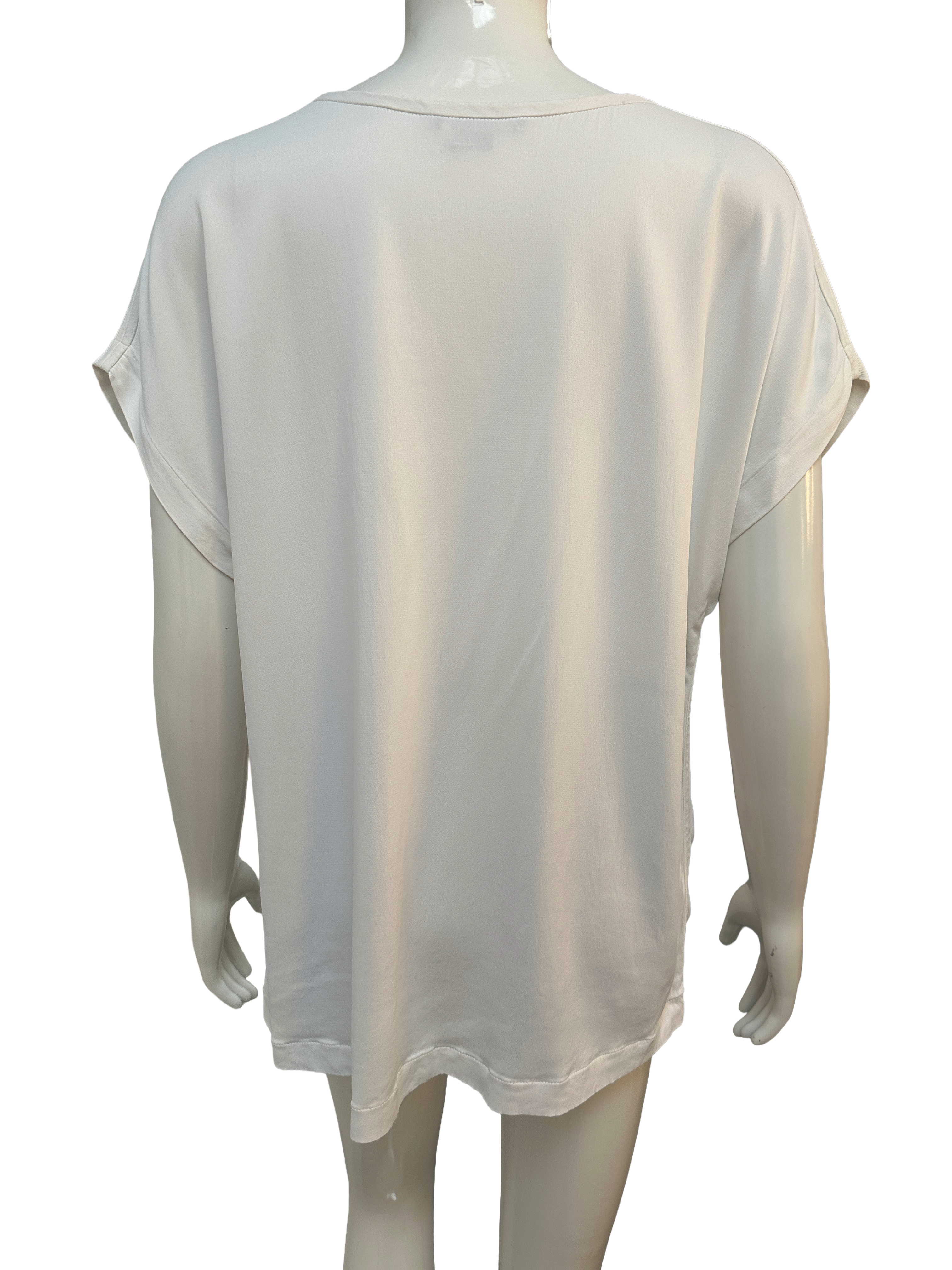 Vince white minimal short sleeve top - size M