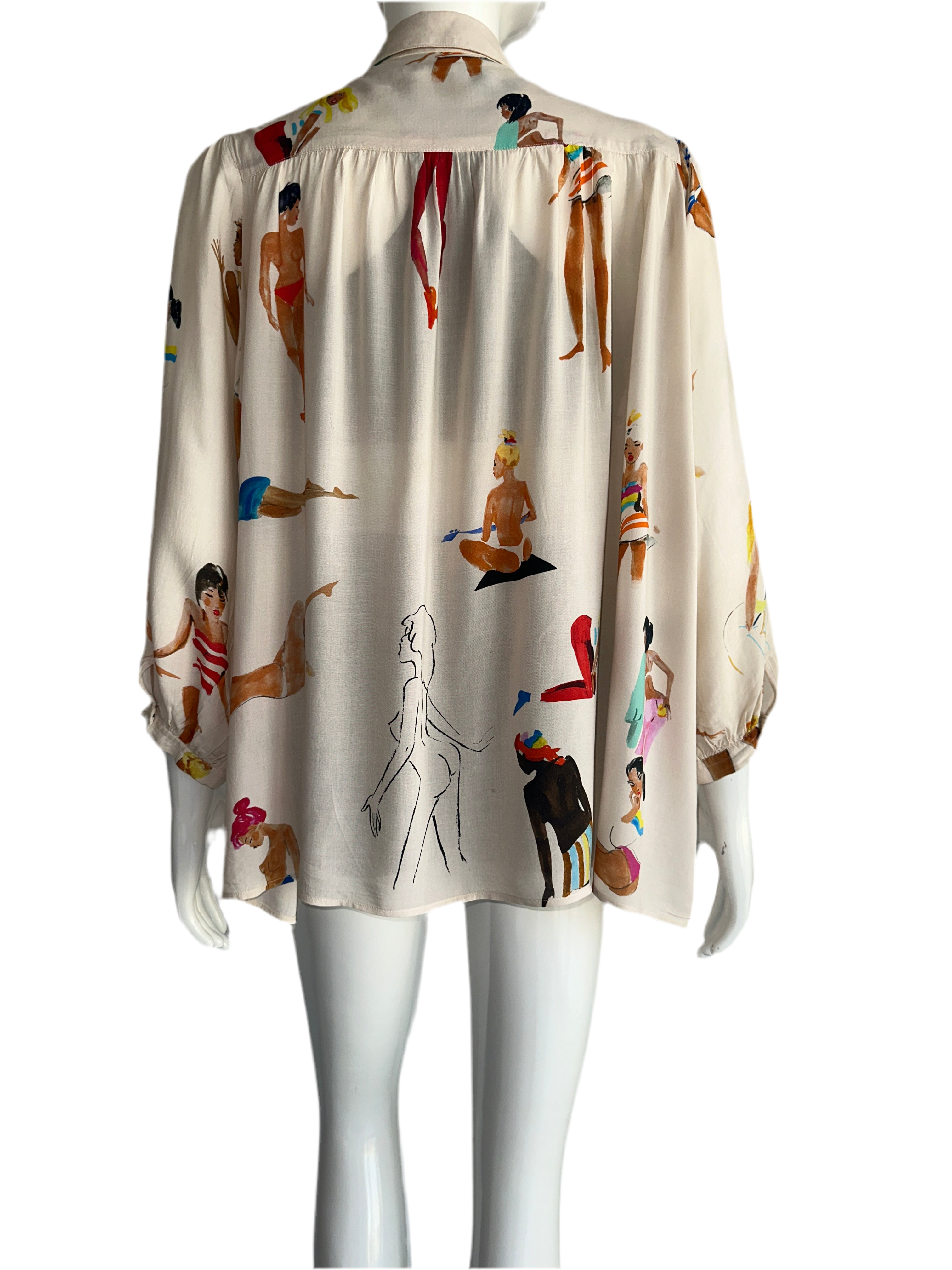 G Kero cream shirt with swimmer pattern - size 36