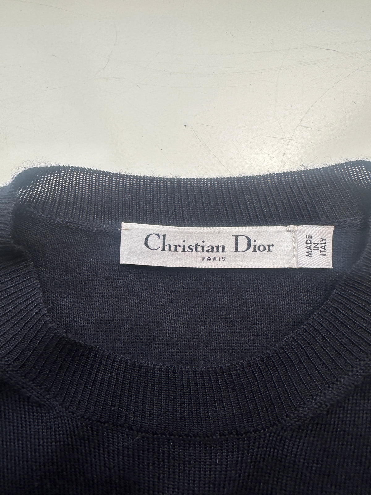 Dior navy blue sweater with sequin pattern - size 38