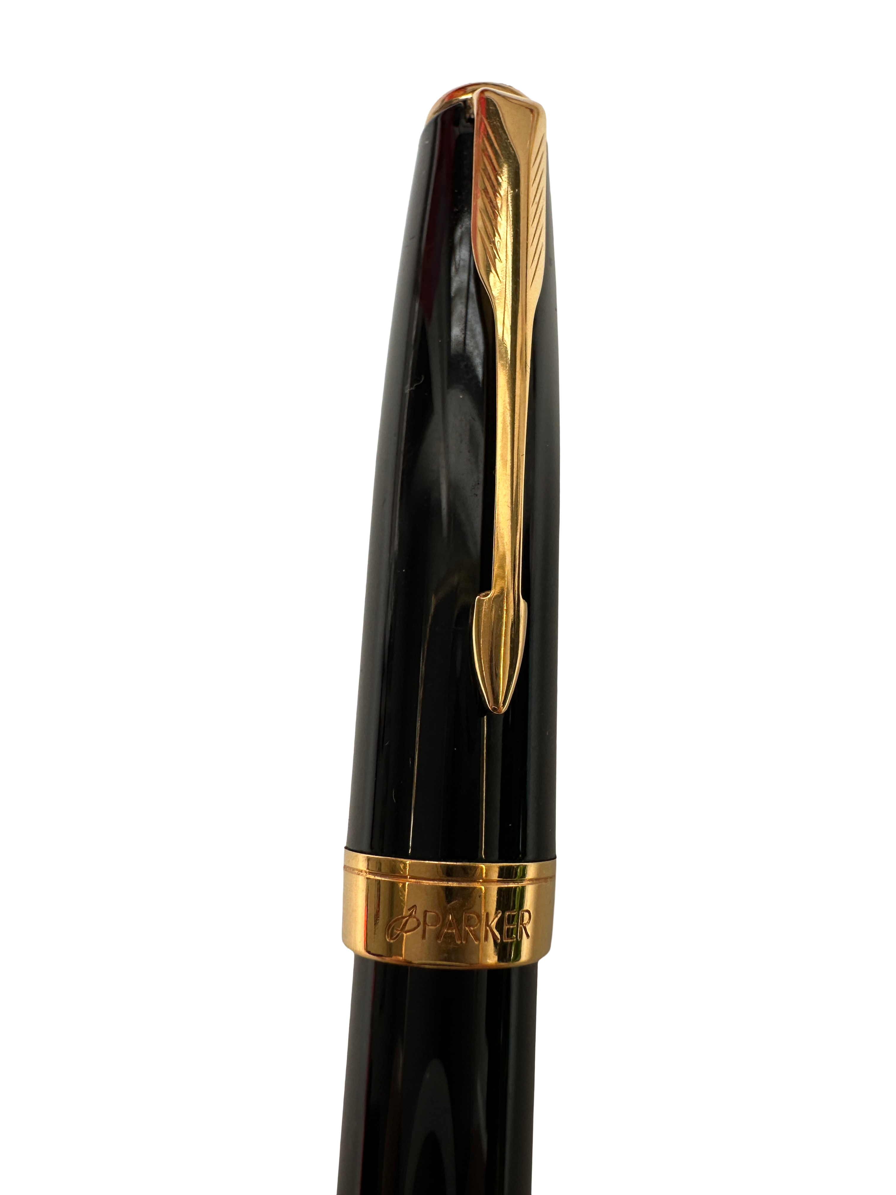 Parker Sonnet fountain pen, black lacquer with gold trim