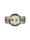 Elie Saab white belt with gold eyelets