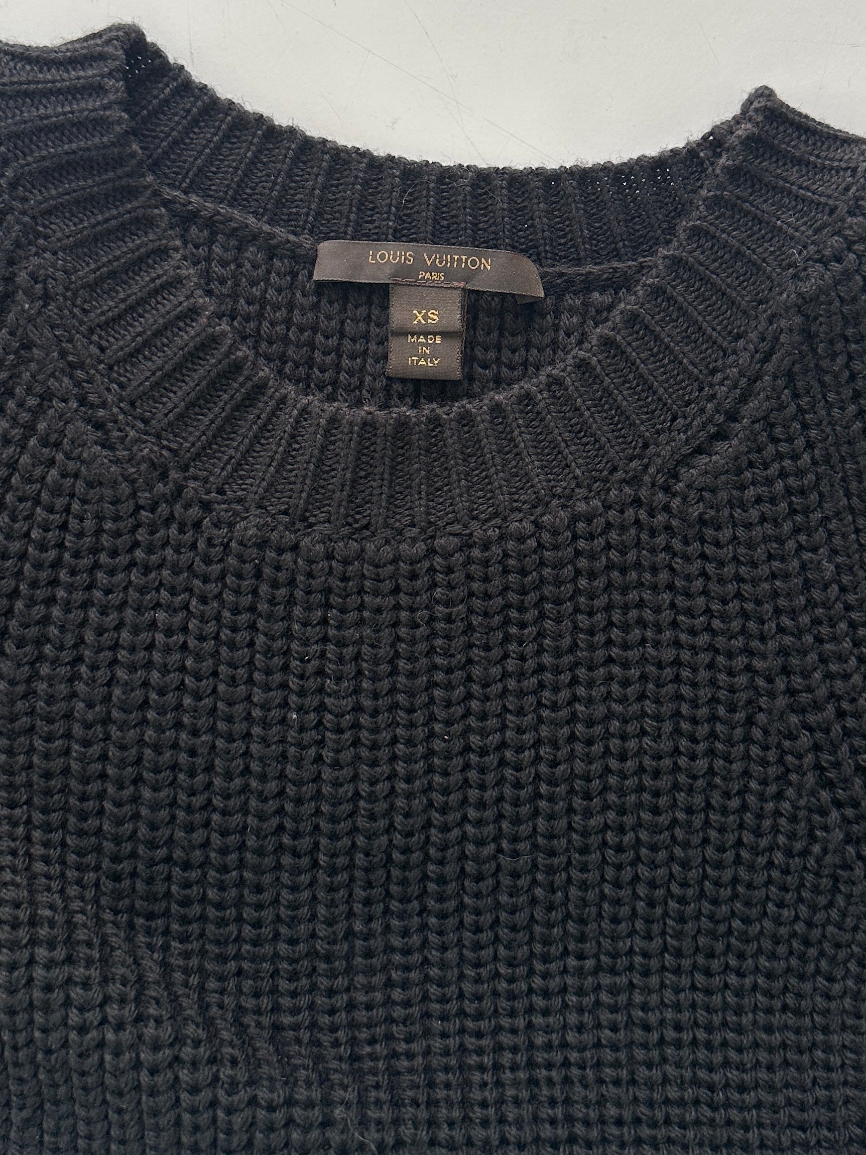 Louis Vuitton black wool dress with exposed side lining - size 34