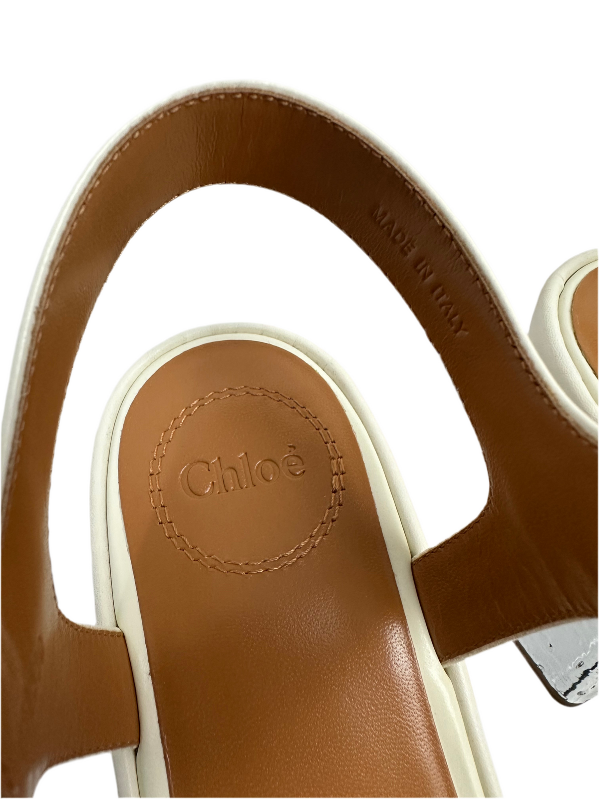 Chloé White sandals with silver sole - size 36