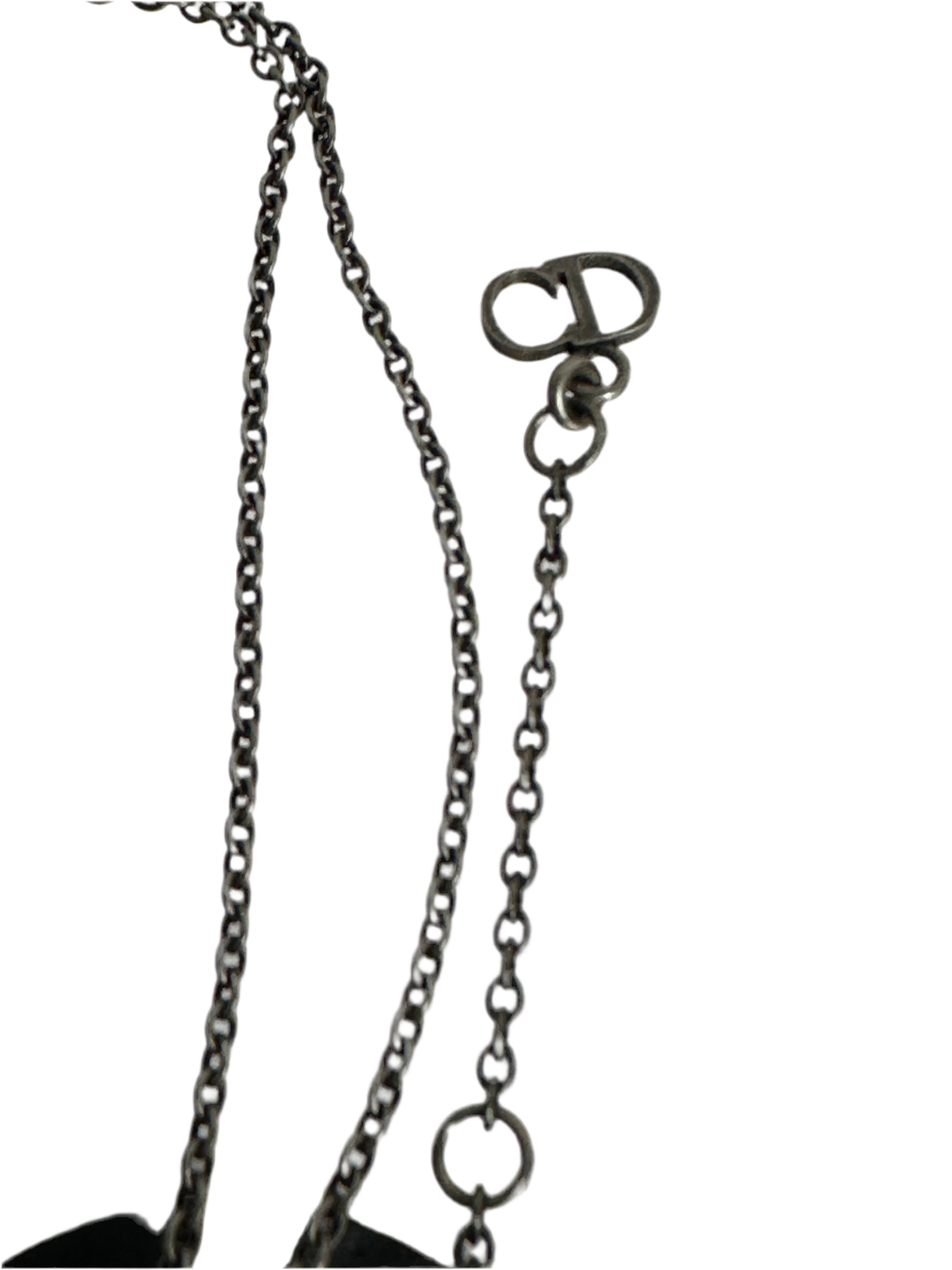 Dior silver necklace with moon and star