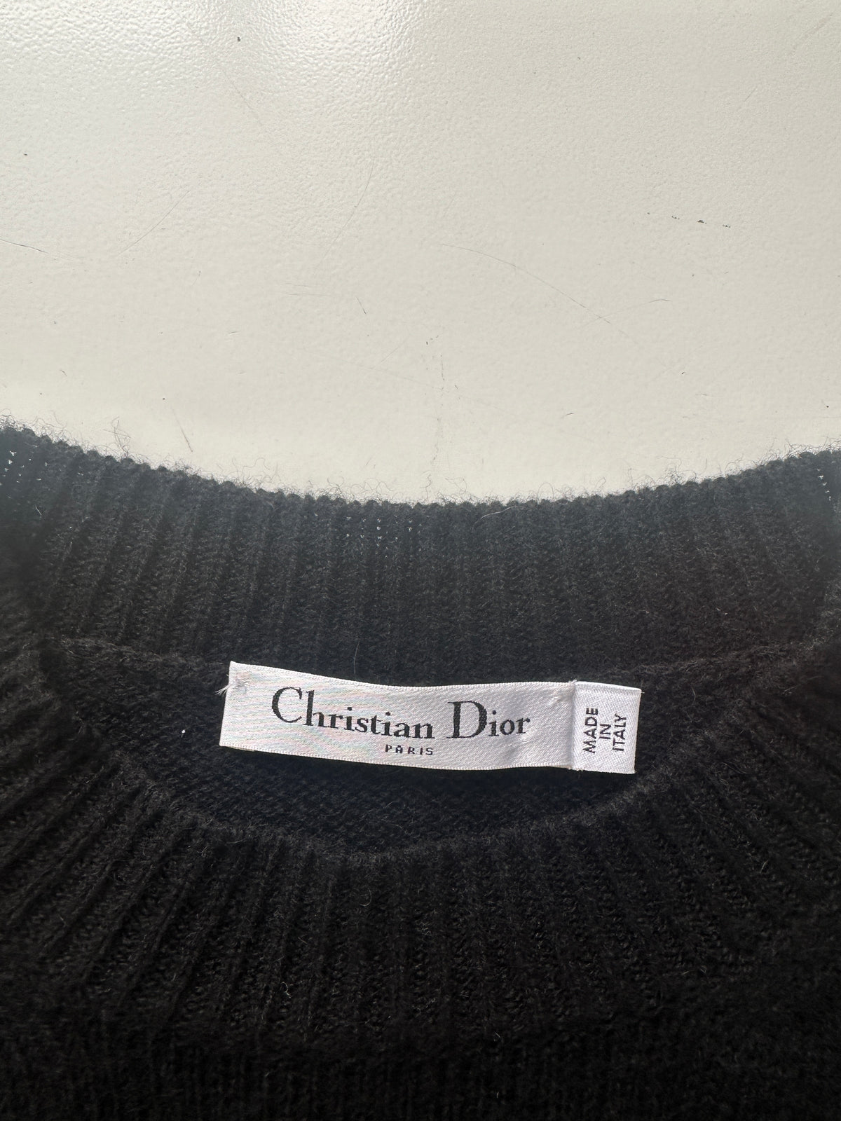 Dior black sweater with white embroidered hand - size 36