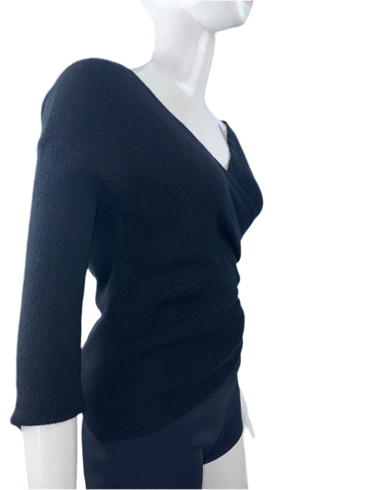 Dior black V-neck sweater, front and back - size 38