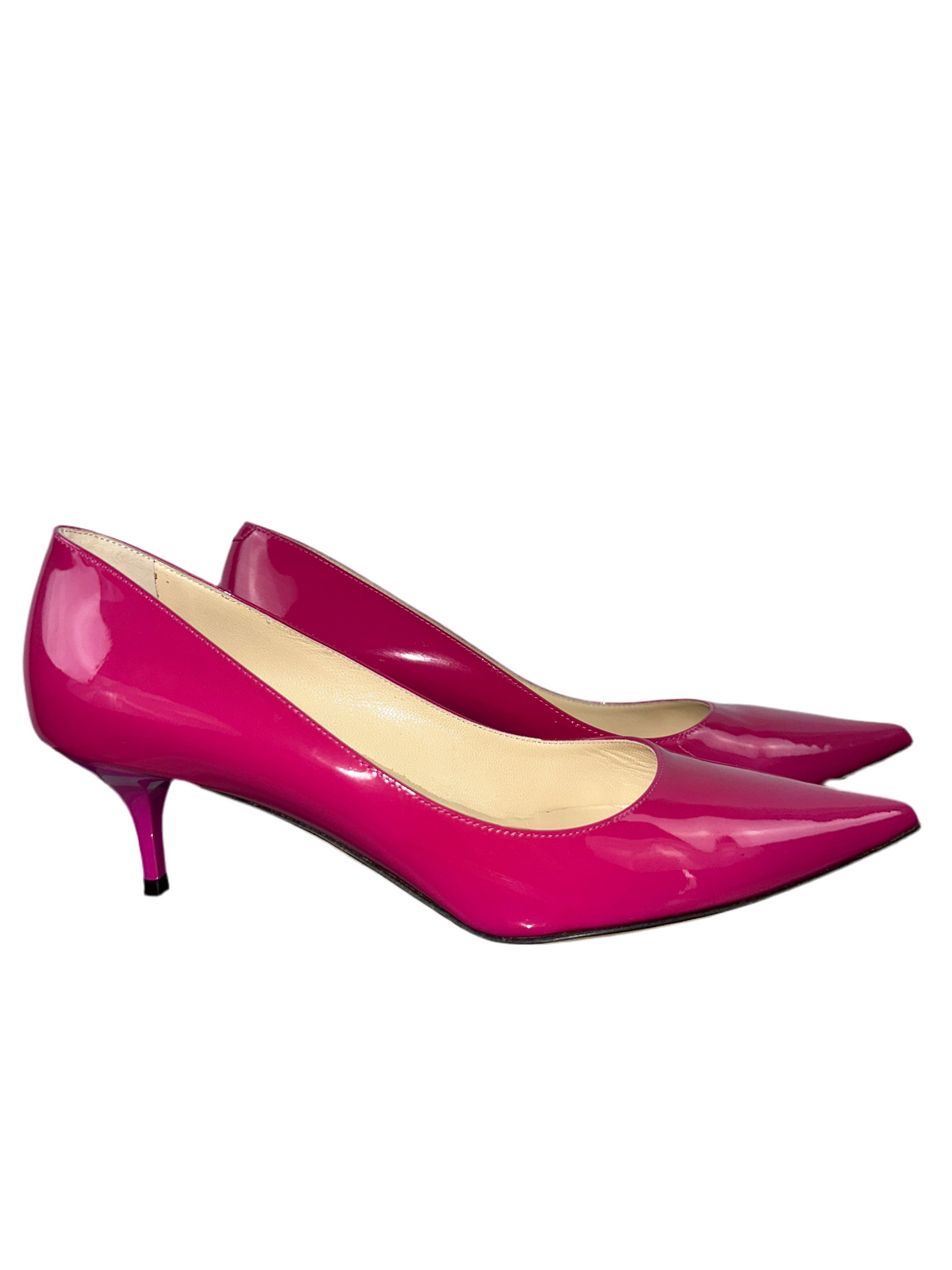 Jimmy Choo Aza jazzberry patent point toe pump heels shoes - size 36.5