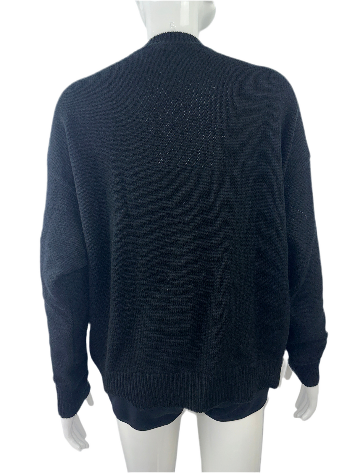 Dior black sweater with white embroidered hand - size 36