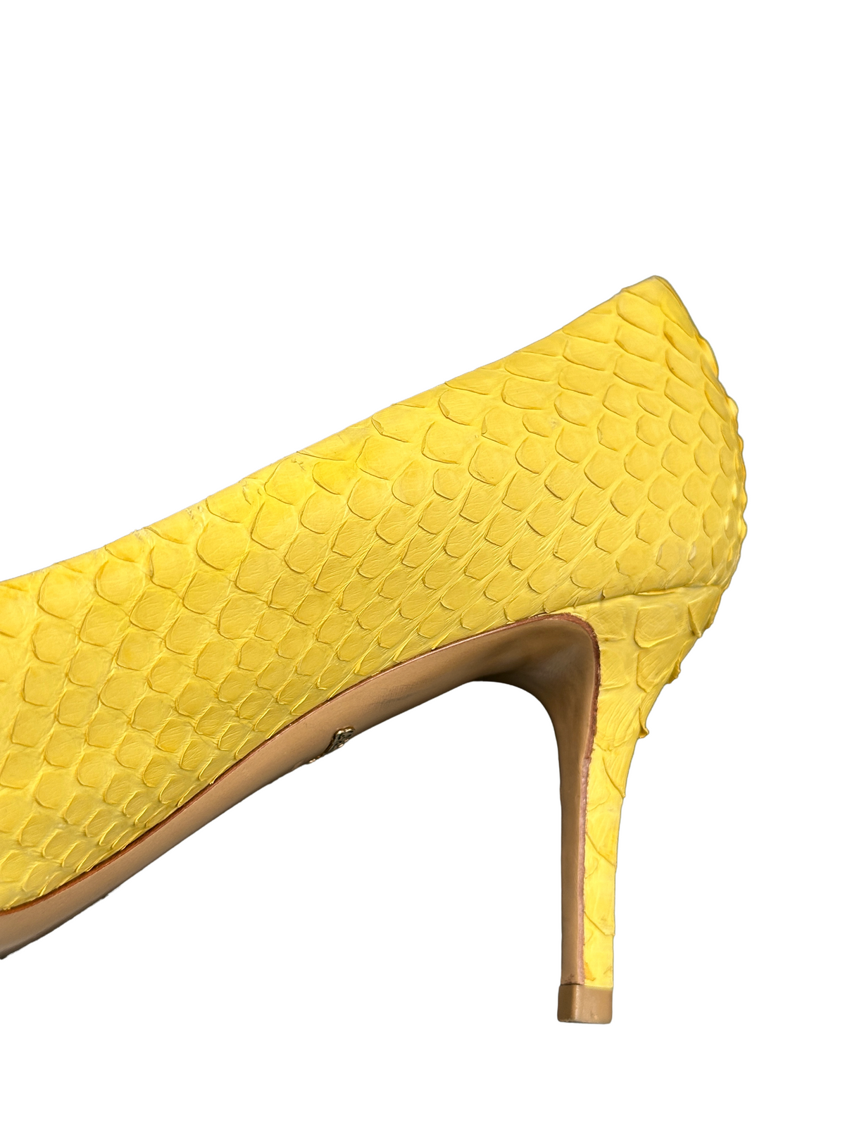 Salvatore Ferragamo yellow python susi pumps - size 37.5