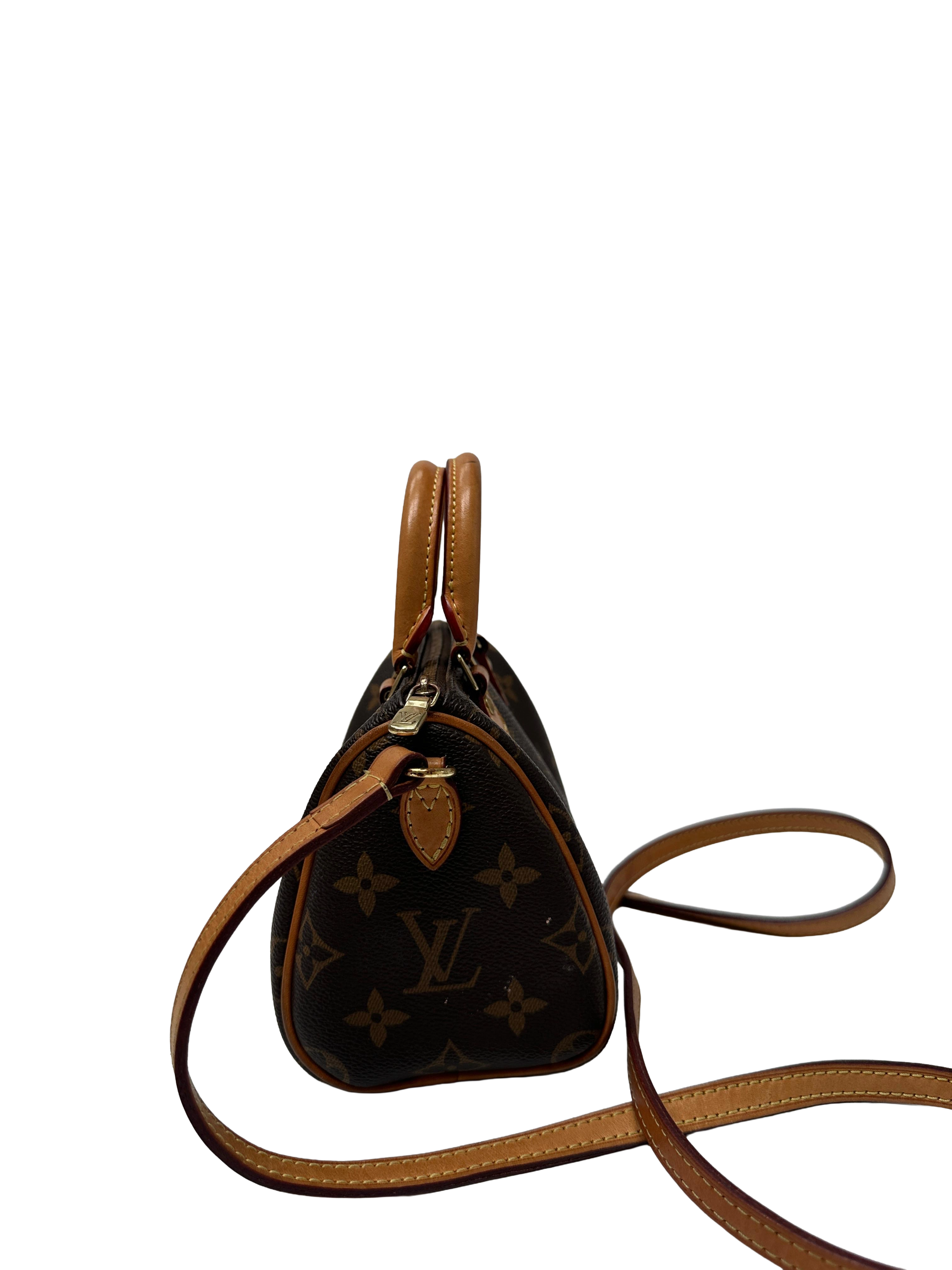 Louis Vuitton mini speedy monogram with shoulder strap