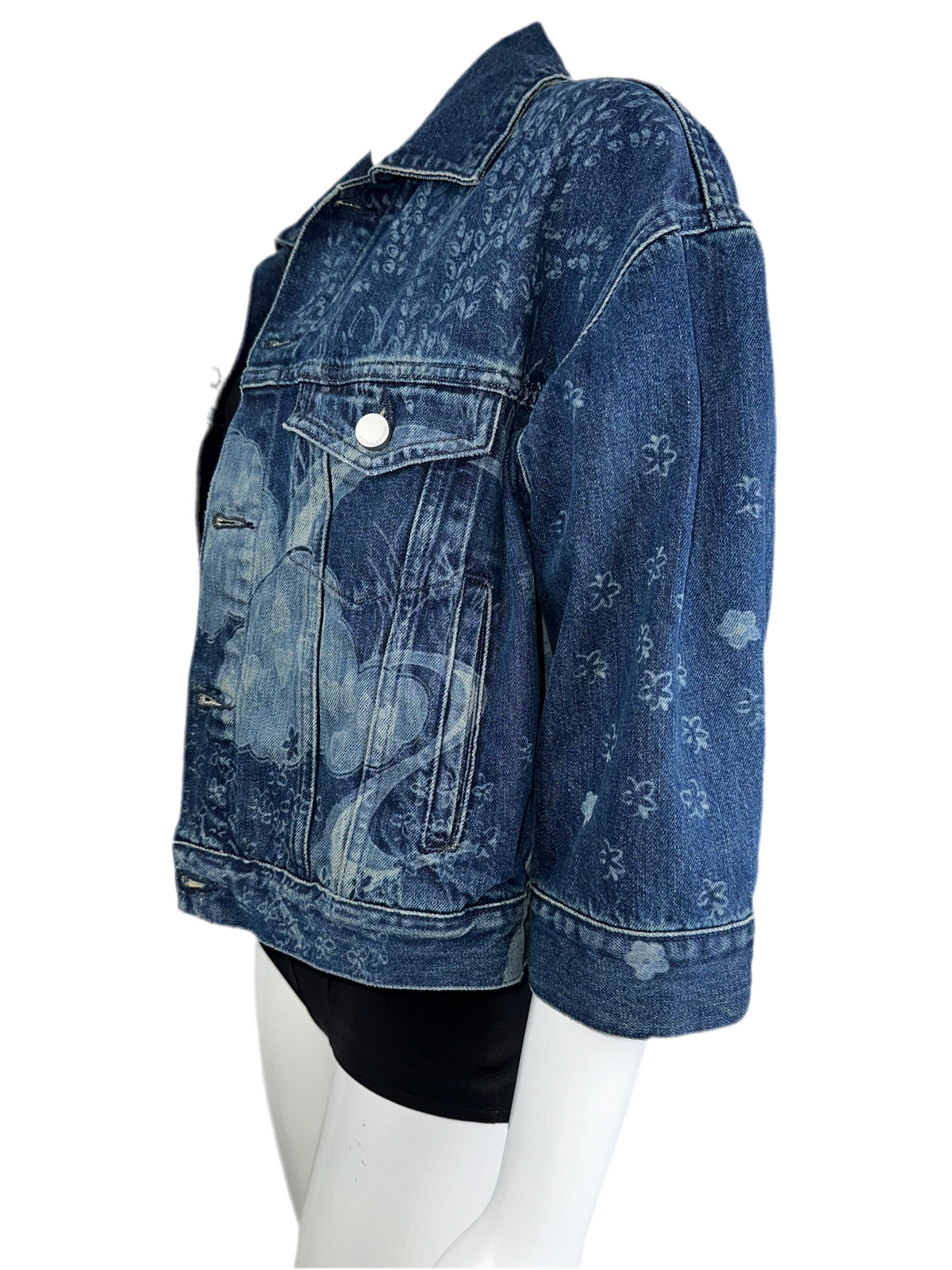 Red Valentino denim jacket with floral pattern - size 38