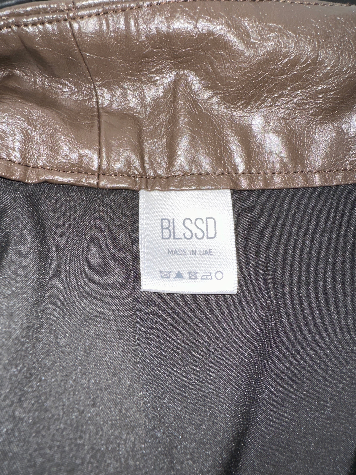 BLSSD brown leather shorts - size 36