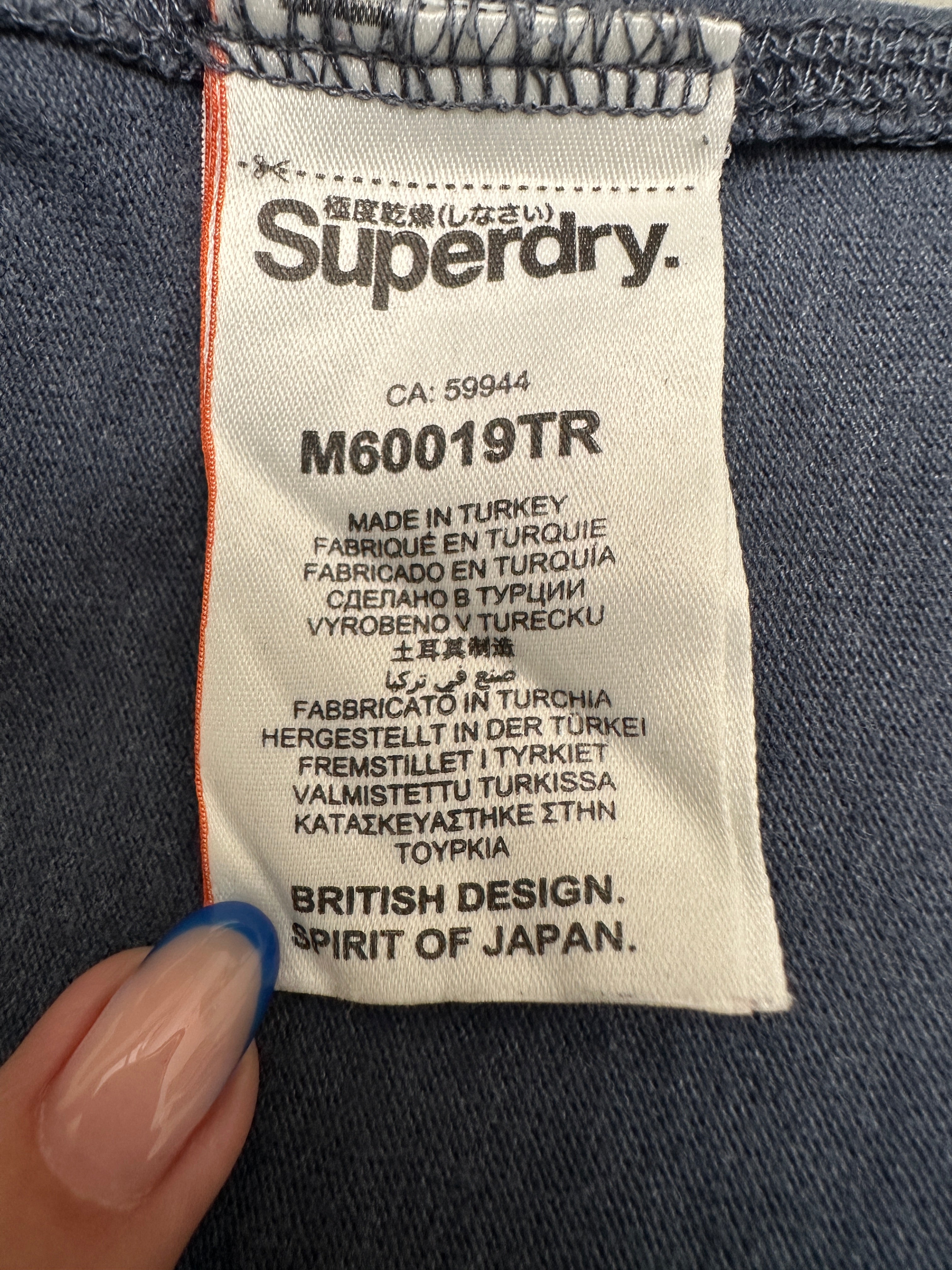 Superdry blue vintage logo long sleeve t-shirt - size S