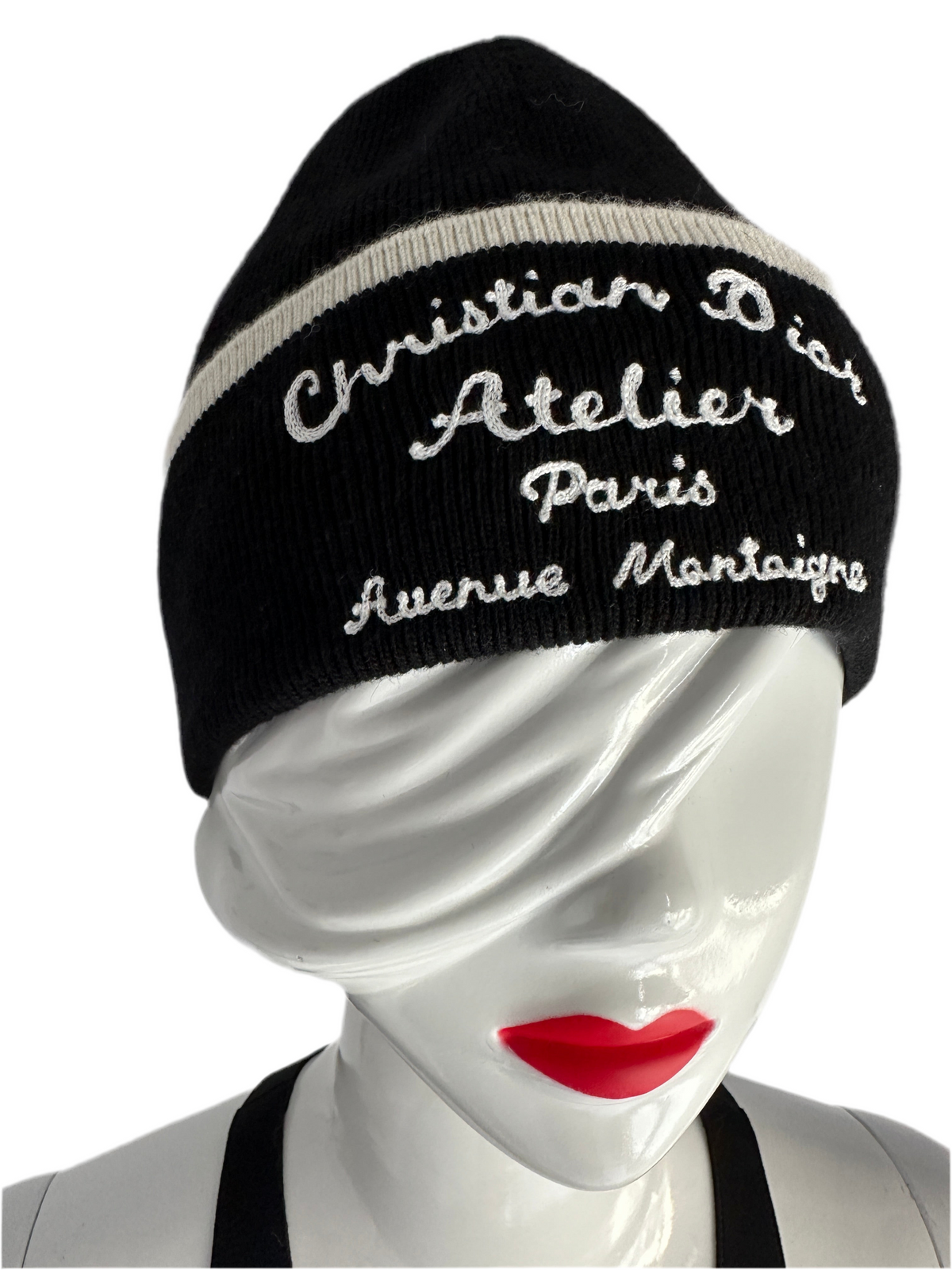 Dior atelier Montaigne black woolly hat